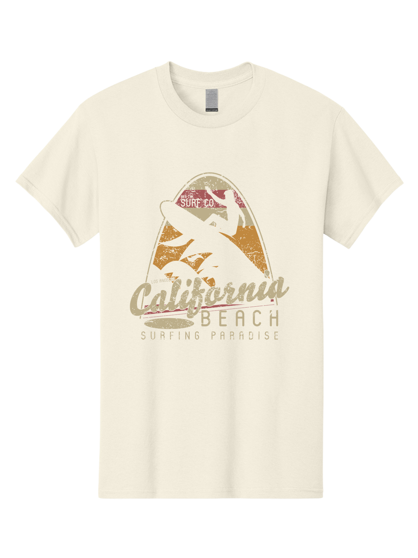 California Beach Surfing Paradise Men'S Graphic Tee, 100% Cotton, Comfortable Casual Summer Wear, Machine Washable, Surfer Riding Wave, California Beach Scene, Surfing Culture, Beach Lifestyle, Surfboard Graphic, Coastal Vibes, Paradise Found, Aae166 13