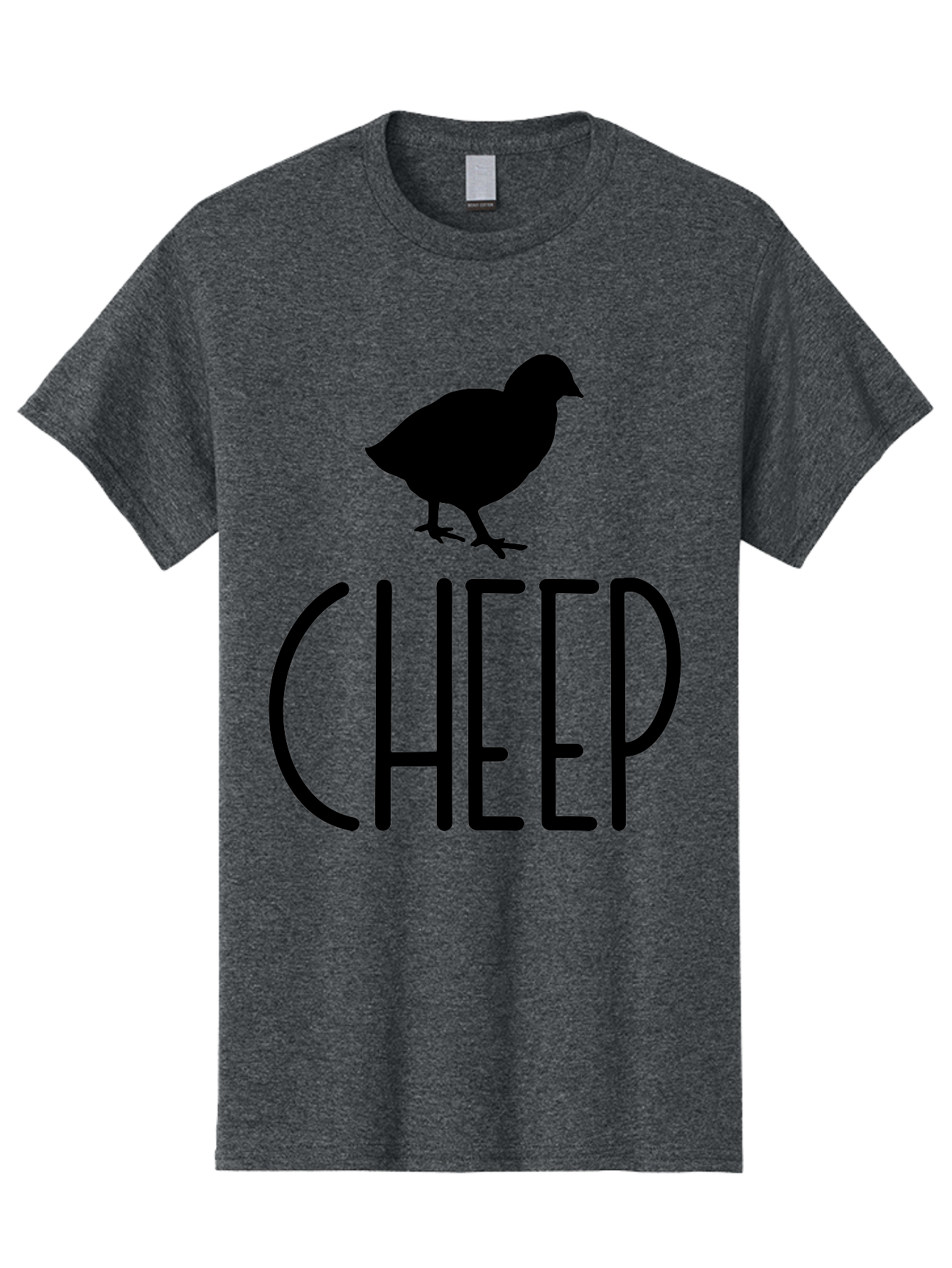 Cheep Men'S Graphic Tee, 100% Cotton, Comfortable Casual Summer Wear, Machine Washable, Chick Silhouette, Cheep Logo, Poultry Branding, Simple Design, Bold Typography, Farm Animal, Minimalistic Art Aae178 23