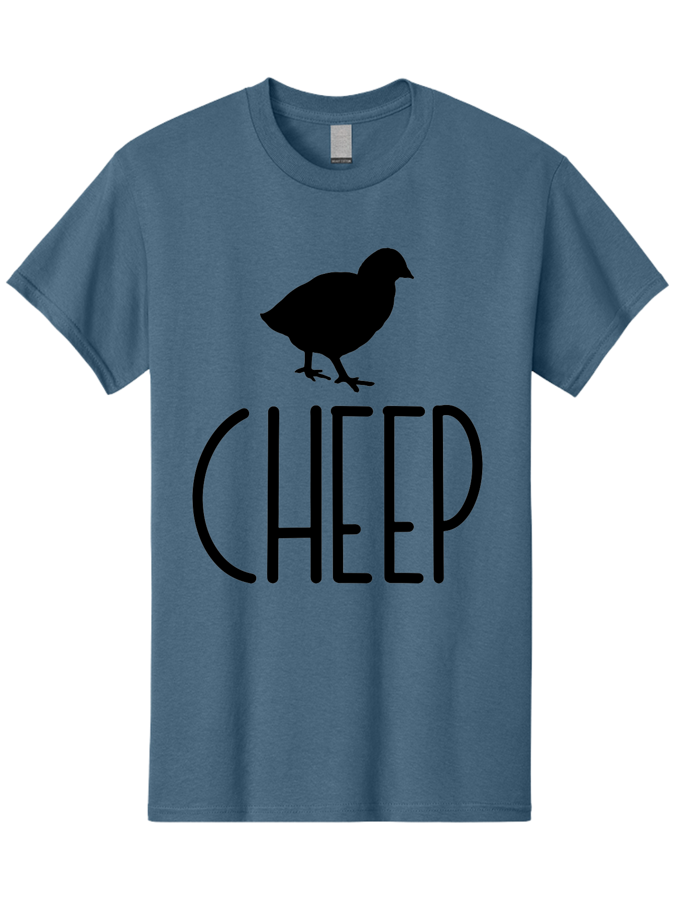 Cheep Men'S Graphic Tee, 100% Cotton, Comfortable Casual Summer Wear, Machine Washable, Chick Silhouette, Cheep Logo, Poultry Branding, Simple Design, Bold Typography, Farm Animal, Minimalistic Art Aae178 13