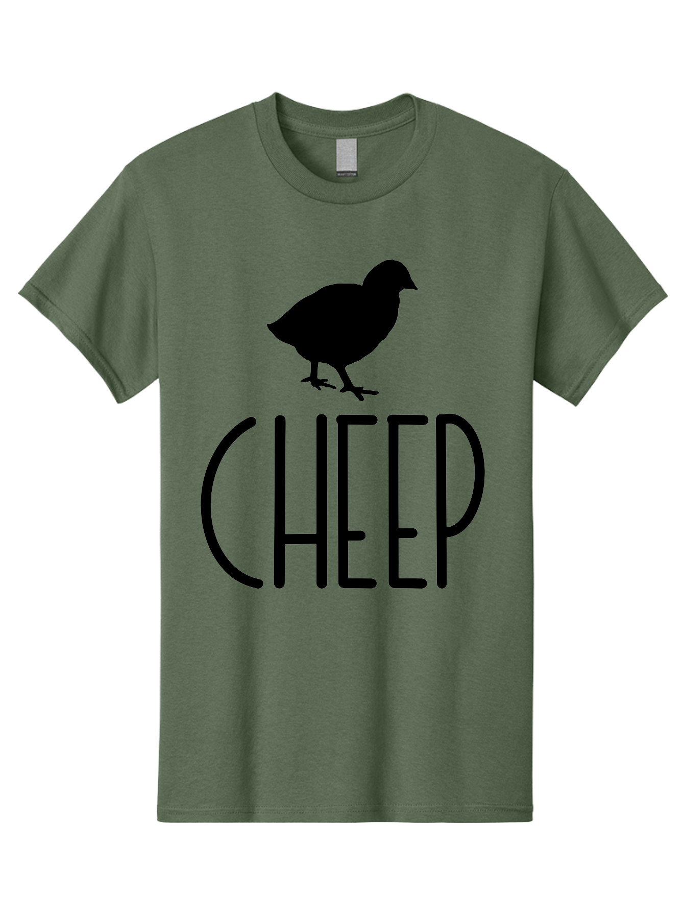 Cheep Men'S Graphic Tee, 100% Cotton, Comfortable Casual Summer Wear, Machine Washable, Chick Silhouette, Cheep Logo, Poultry Branding, Simple Design, Bold Typography, Farm Animal, Minimalistic Art Aae178 9