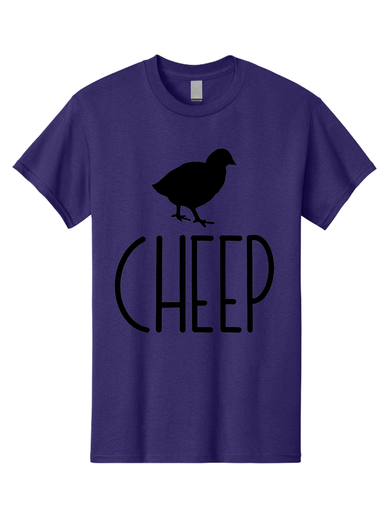 Cheep Men'S Graphic Tee, 100% Cotton, Comfortable Casual Summer Wear, Machine Washable, Chick Silhouette, Cheep Logo, Poultry Branding, Simple Design, Bold Typography, Farm Animal, Minimalistic Art Aae178 25