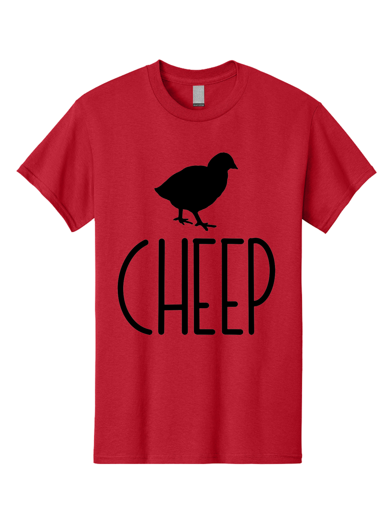 Cheep Men'S Graphic Tee, 100% Cotton, Comfortable Casual Summer Wear, Machine Washable, Chick Silhouette, Cheep Logo, Poultry Branding, Simple Design, Bold Typography, Farm Animal, Minimalistic Art Aae178 7