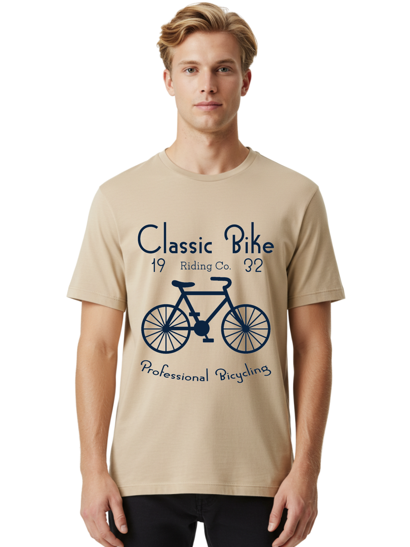 Classic Bike -Men Men'S Graphic Tee, 100% Cotton, Comfortable Casual Summer Wear, Machine Washable, Vintage Bicycle, Professional Bicycling, Classic Bike Riding, Cycling Company, Bike Enthusiasts, Retro Bike Design, Cycling Culture, Aae184 12