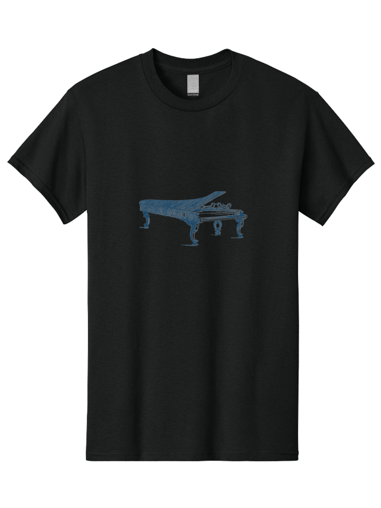 Classic Concert Piano Men'S Graphic Tee, 100% Cotton, Comfortable Casual Summer Wear, Machine Washable, Grand Piano, Musical Instrument, Ornate Design, Open Lid, Decorative Legs, Classical Music, Elegant Atmosphere, Sophisticated Decor Aae186 21