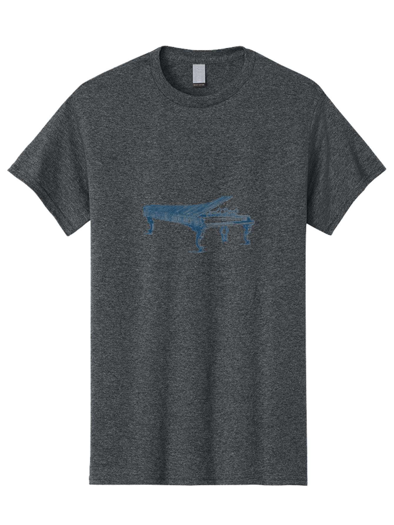 Classic Concert Piano Men'S Graphic Tee, 100% Cotton, Comfortable Casual Summer Wear, Machine Washable, Grand Piano, Musical Instrument, Ornate Design, Open Lid, Decorative Legs, Classical Music, Elegant Atmosphere, Sophisticated Decor Aae186 5