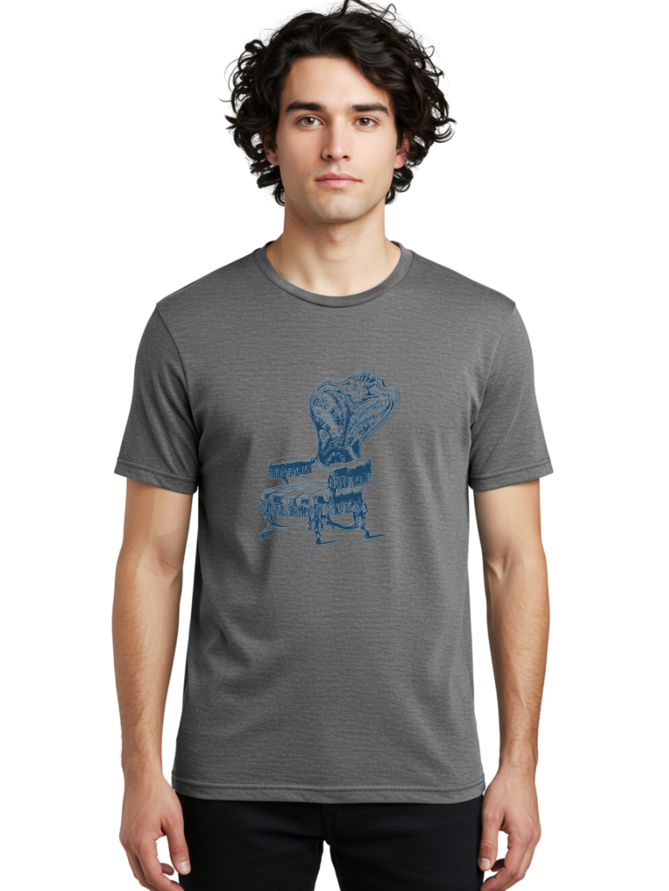 Classic Lounge Chair Men'S Graphic Tee, 100% Cotton, Comfortable Casual Summer Wear, Machine Washable, Luxury Chair, Ornate Design, Intricate Patterns, Regal Furniture, Elegant Decor, Vintage Style, Opulent Interiors, Majestic Seating Aae187 4