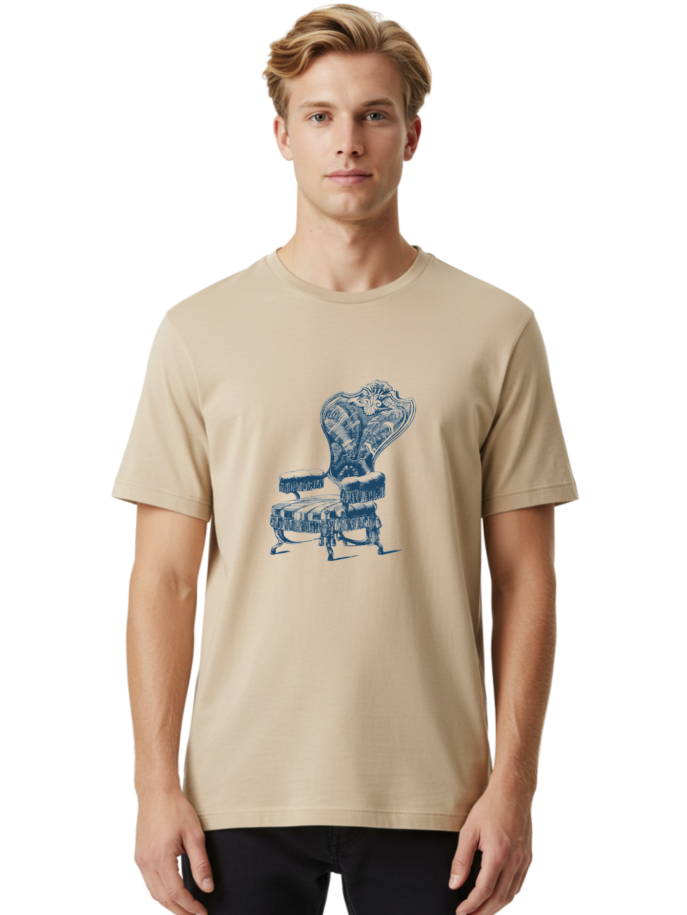 Classic Lounge Chair Men'S Graphic Tee, 100% Cotton, Comfortable Casual Summer Wear, Machine Washable, Luxury Chair, Ornate Design, Intricate Patterns, Regal Furniture, Elegant Decor, Vintage Style, Opulent Interiors, Majestic Seating Aae187 22