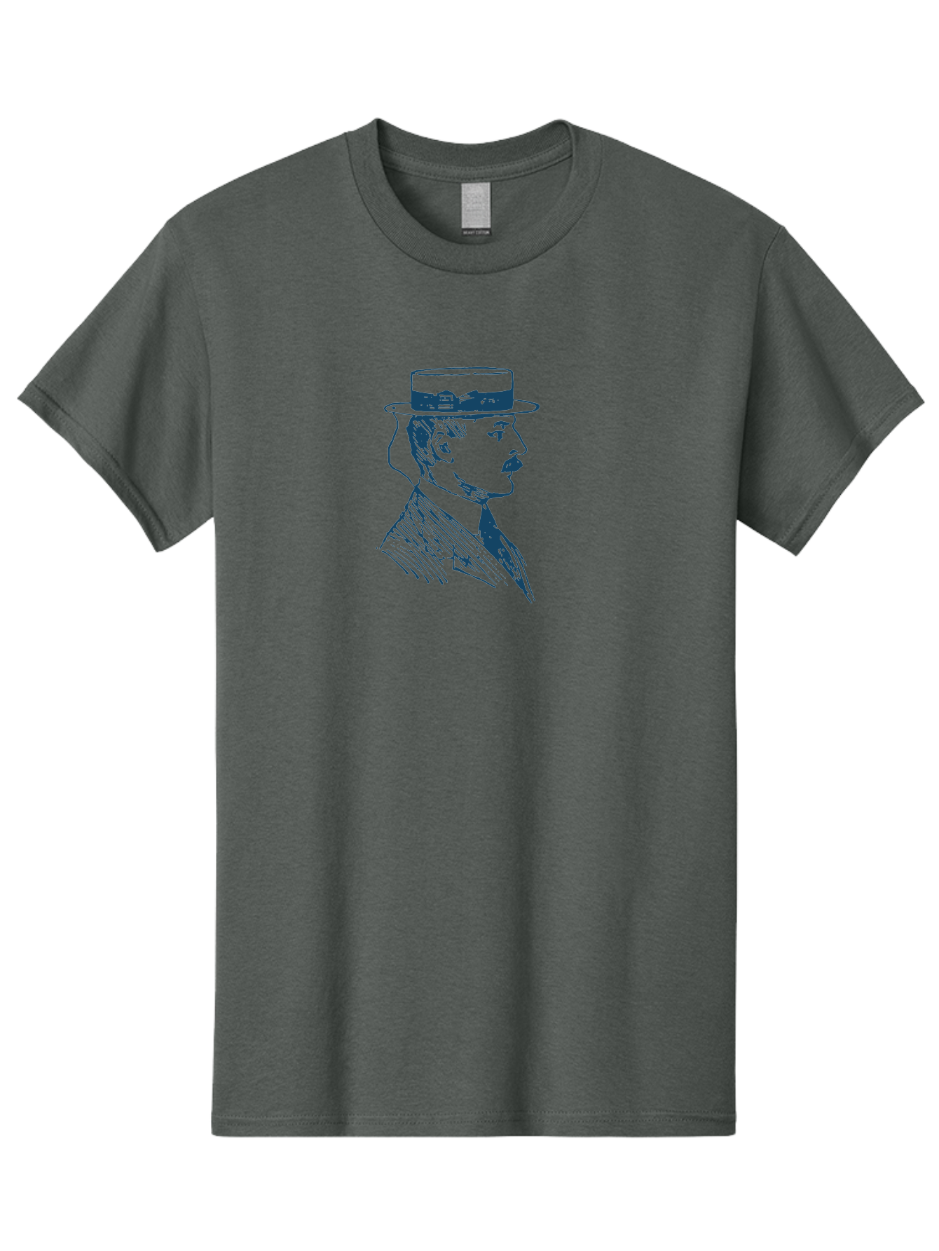 Classic Retro Male Men'S Graphic Tee, 100% Cotton, Comfortable Casual Summer Wear, Machine Washable, Vintage Gentleman, Classic Style, Formal Wear, Elegant Attire, Refined Features, Sophisticated Look, Mustachioed Man, Hat And Tie, Aae192 29