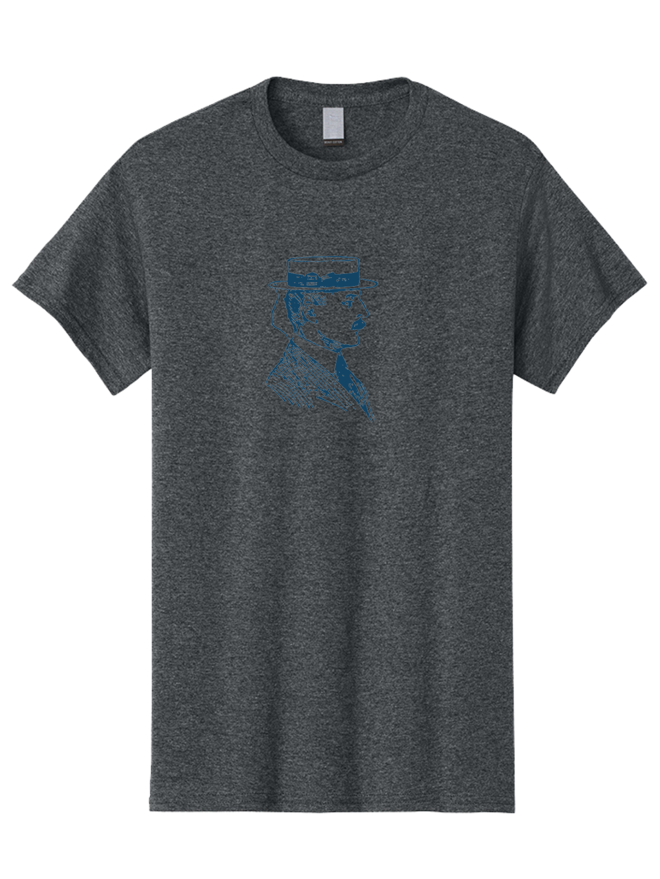 Classic Retro Male Men'S Graphic Tee, 100% Cotton, Comfortable Casual Summer Wear, Machine Washable, Vintage Gentleman, Classic Style, Formal Wear, Elegant Attire, Refined Features, Sophisticated Look, Mustachioed Man, Hat And Tie, Aae192 5