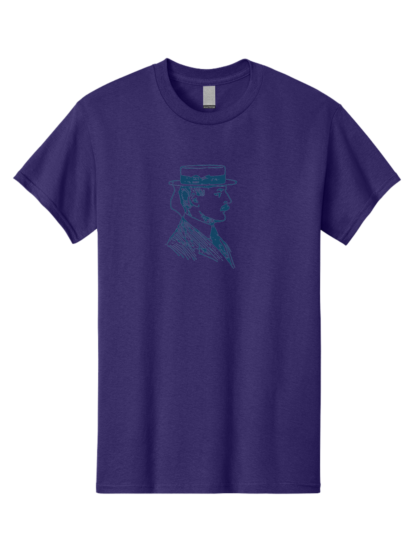 Classic Retro Male Men'S Graphic Tee, 100% Cotton, Comfortable Casual Summer Wear, Machine Washable, Vintage Gentleman, Classic Style, Formal Wear, Elegant Attire, Refined Features, Sophisticated Look, Mustachioed Man, Hat And Tie, Aae192 3