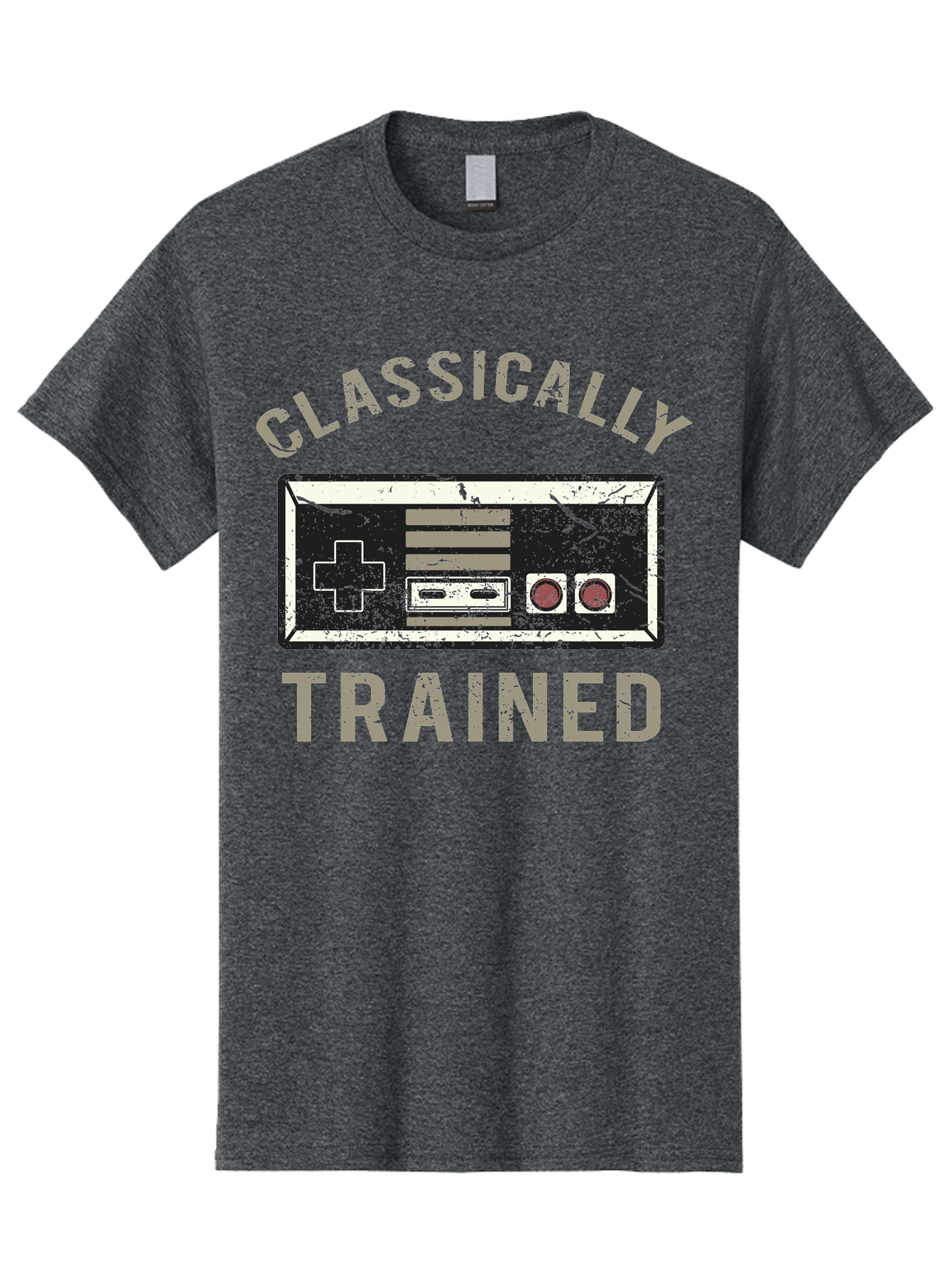 Classically Trained Distressed -Men Men'S Graphic Tee, 100% Cotton, Comfortable Casual Summer Wear, Machine Washable, Retro Video Game Controller, Vintage Gaming, Classic Games, Nostalgic Design, Retro Aesthetic, Gaming Nostalgia, Aae194 3