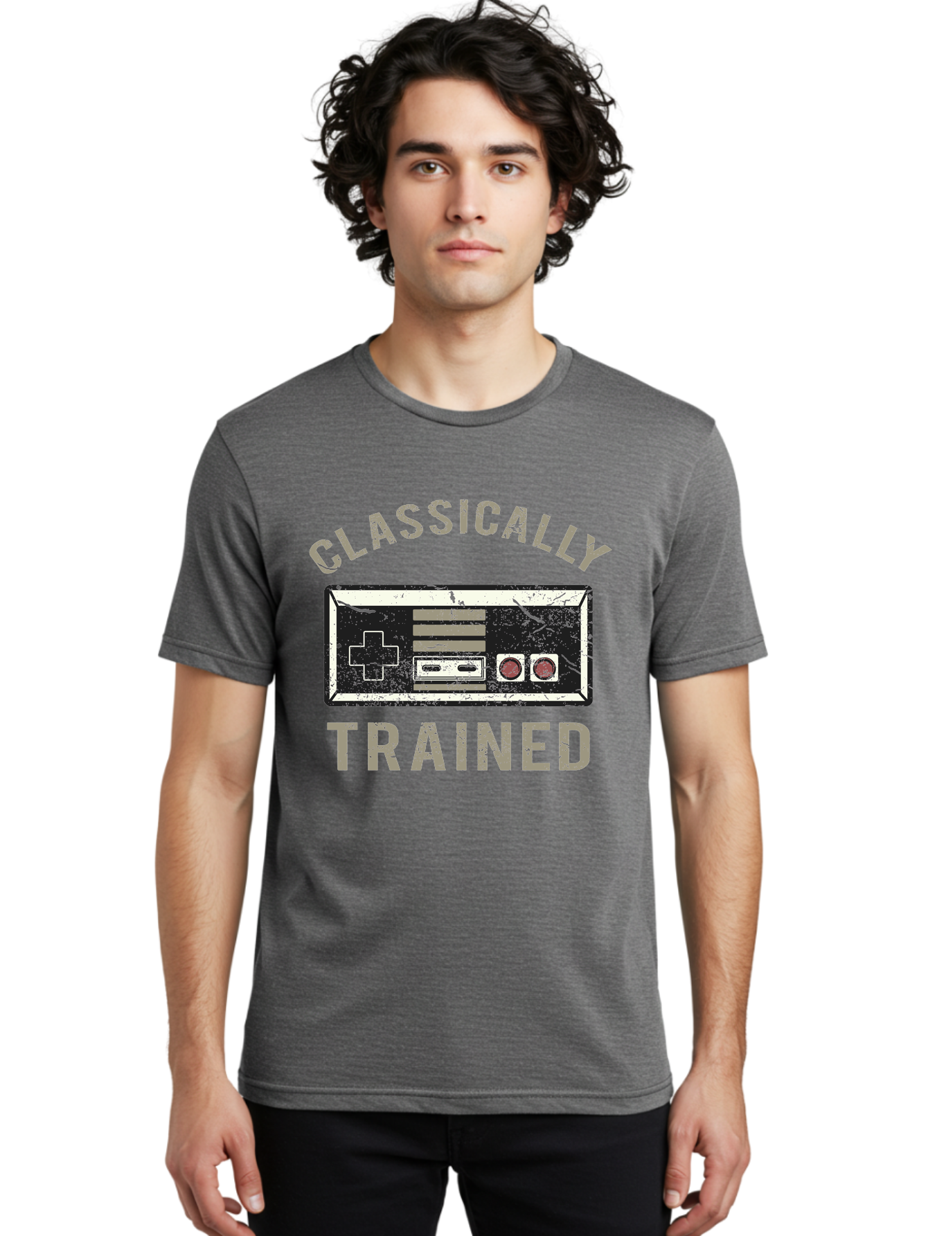 Classically Trained Distressed -Men Men'S Graphic Tee, 100% Cotton, Comfortable Casual Summer Wear, Machine Washable, Retro Video Game Controller, Vintage Gaming, Classic Games, Nostalgic Design, Retro Aesthetic, Gaming Nostalgia, Aae194 18