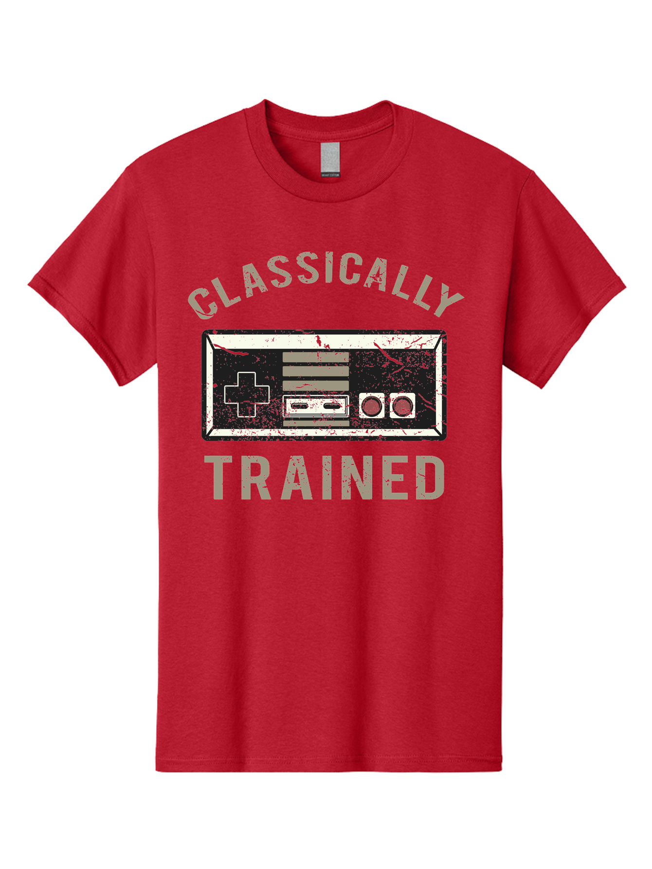 Classically Trained Distressed -Men Men'S Graphic Tee, 100% Cotton, Comfortable Casual Summer Wear, Machine Washable, Retro Video Game Controller, Vintage Gaming, Classic Games, Nostalgic Design, Retro Aesthetic, Gaming Nostalgia, Aae194 1