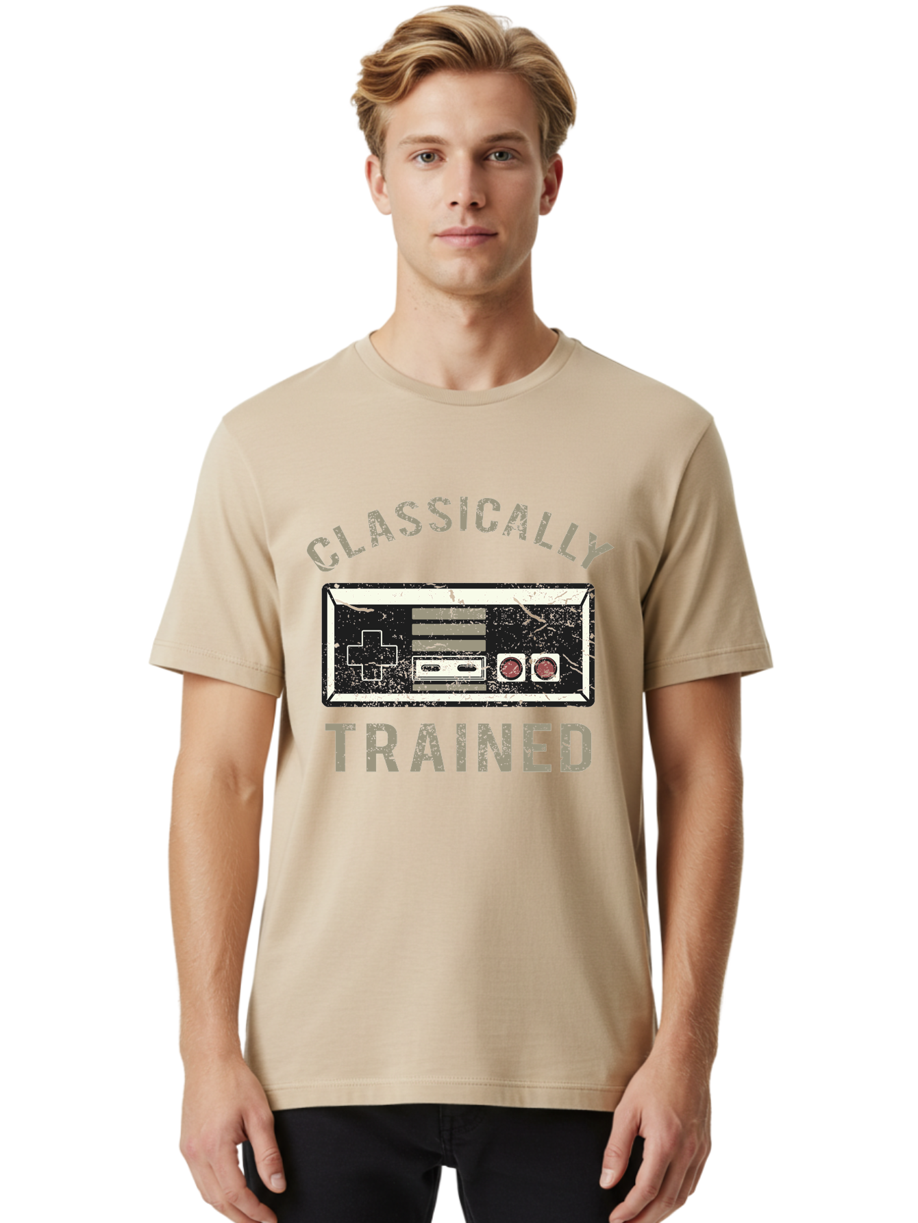 Classically Trained Distressed -Men Men'S Graphic Tee, 100% Cotton, Comfortable Casual Summer Wear, Machine Washable, Retro Video Game Controller, Vintage Gaming, Classic Games, Nostalgic Design, Retro Aesthetic, Gaming Nostalgia, Aae194 22