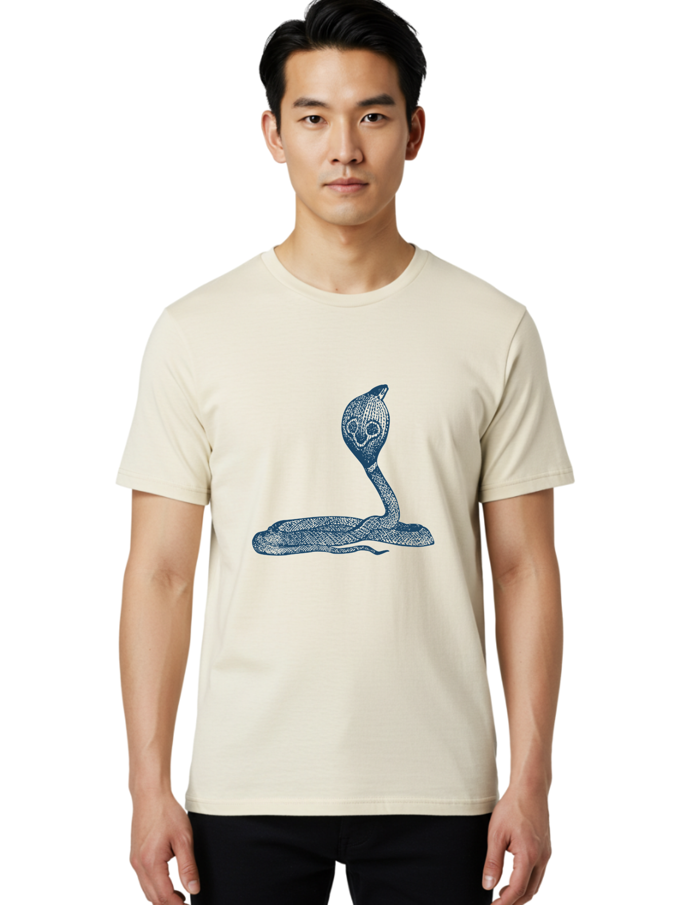 Cobra Ritual Men'S Graphic Tee, 100% Cotton, Comfortable Casual Summer Wear, Machine Washable, Snake With Skull Head, Cobra Art, Reptile Illustration, Coiled Serpent, Danger Sign, Pointy Fangs Aae198 22