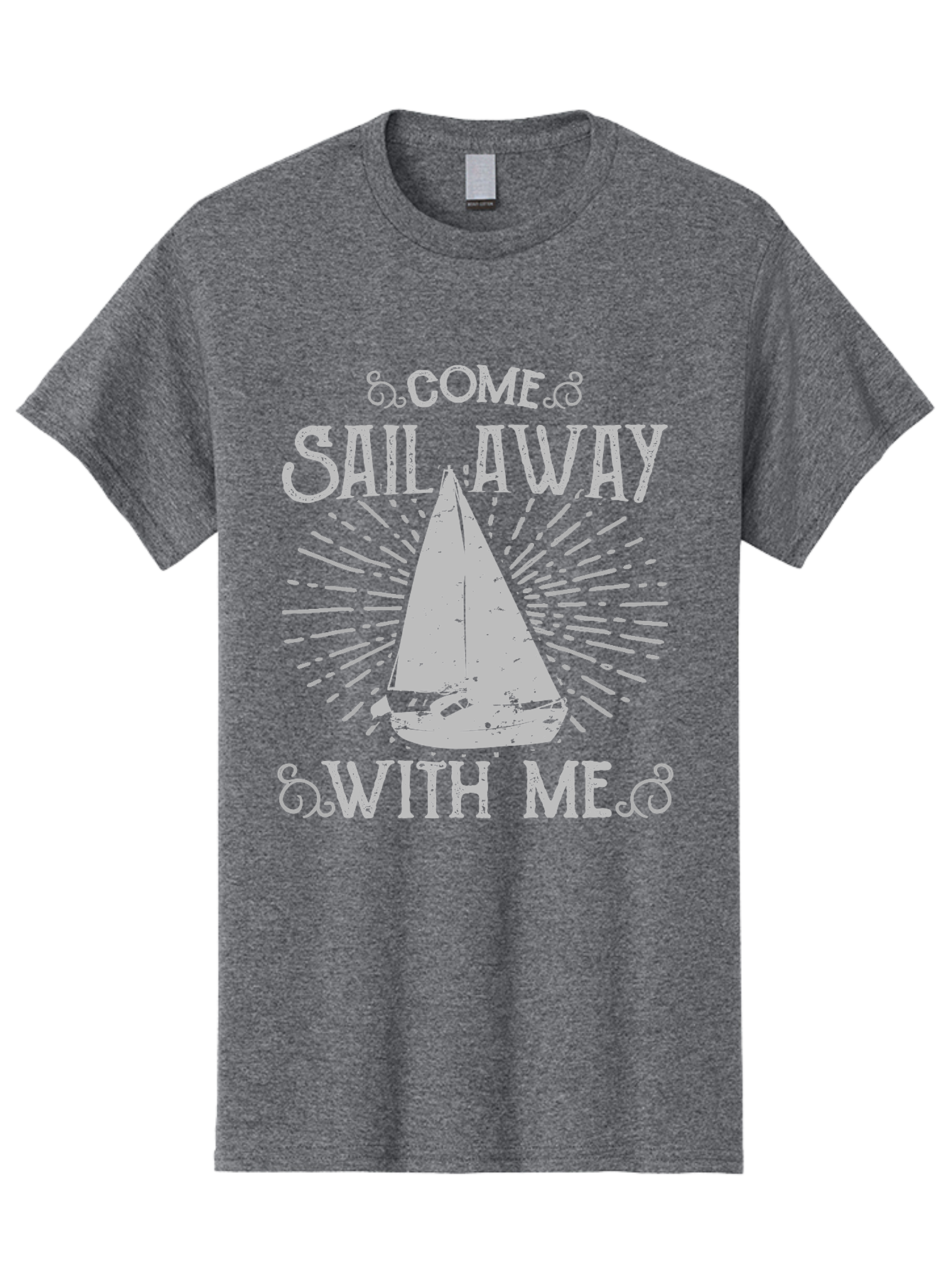 Come Sail Away -Women Men'S Graphic Tee, 100% Cotton, Comfortable Casual Summer Wear, Machine Washable, Sailboat Graphic, Nautical Theme, Inspirational Quote, Vintage Design, Sailing Adventure, Ocean Getaway, Relaxing Atmosphere, Retro Style Aae205 9