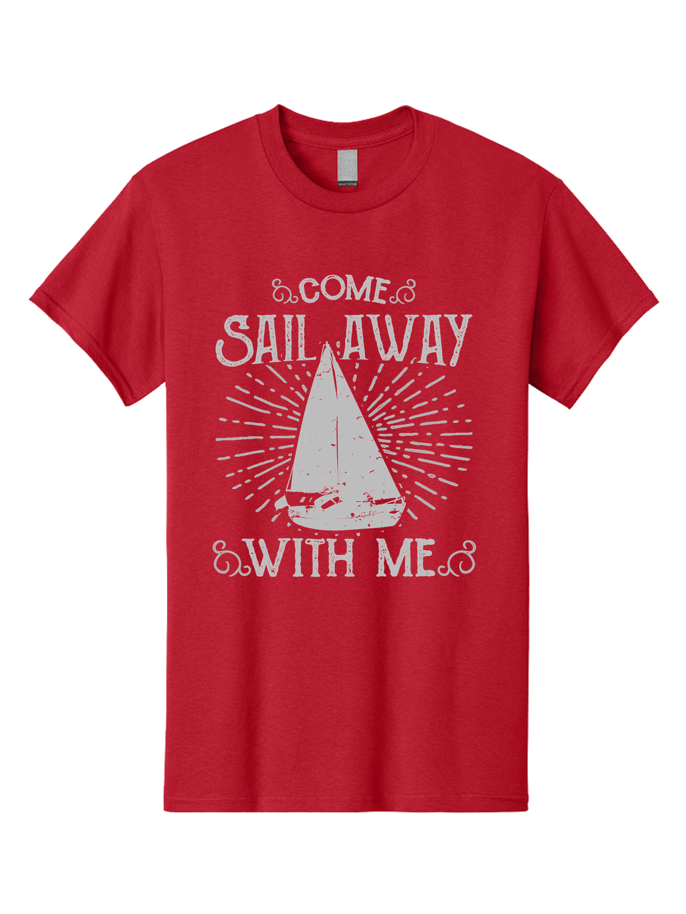 Come Sail Away -Women Men'S Graphic Tee, 100% Cotton, Comfortable Casual Summer Wear, Machine Washable, Sailboat Graphic, Nautical Theme, Inspirational Quote, Vintage Design, Sailing Adventure, Ocean Getaway, Relaxing Atmosphere, Retro Style Aae205 7
