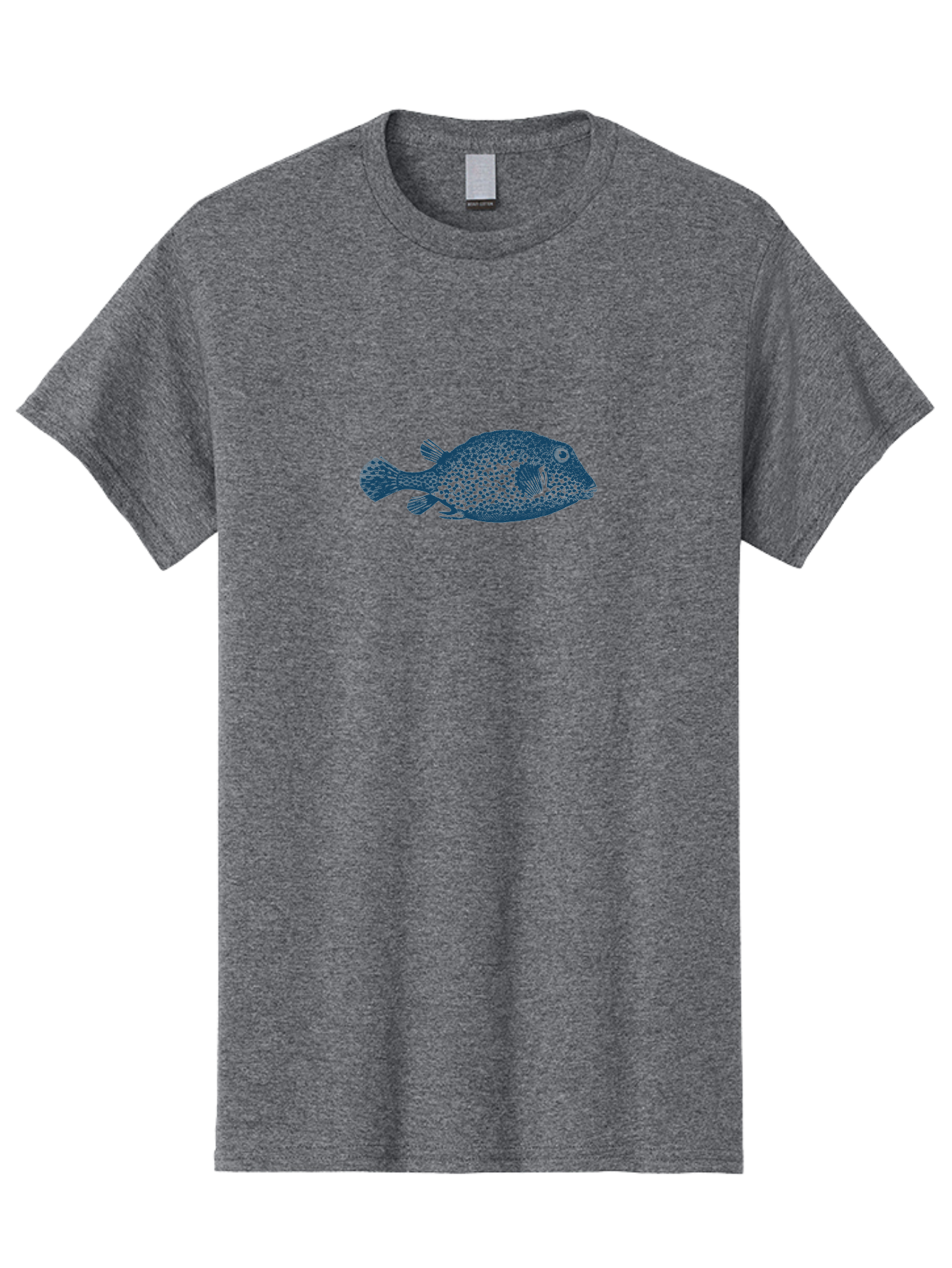 Cragfish Men'S Graphic Tee, 100% Cotton, Comfortable Casual Summer Wear, Machine Washable, Blue Fish, Spotted Fish, Marine Life, Ocean Creature, Fish Silhouette, Aquatic Animal, Underwater World, Wildlife Art, Fish Illustration Aae209 27