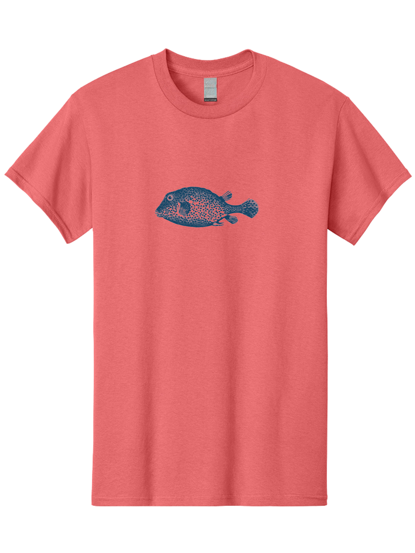 Cragfish 2 Men'S Graphic Tee, 100% Cotton, Comfortable Casual Summer Wear, Machine Washable, Stylized Fish, Blue Fish Graphic, Spotted Fish, Ocean Creature, Aquatic Life, Digital Art, Marine Animal Aae210 23