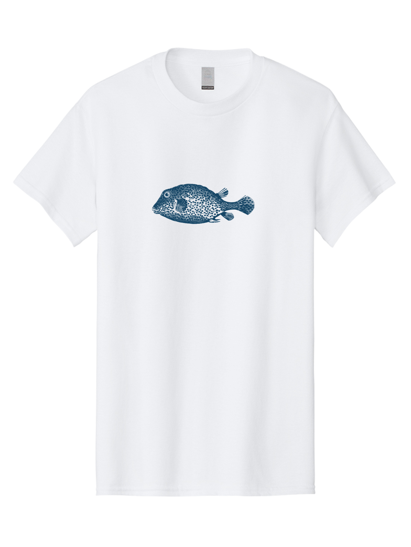 Cragfish 2 Men'S Graphic Tee, 100% Cotton, Comfortable Casual Summer Wear, Machine Washable, Stylized Fish, Blue Fish Graphic, Spotted Fish, Ocean Creature, Aquatic Life, Digital Art, Marine Animal Aae210 3