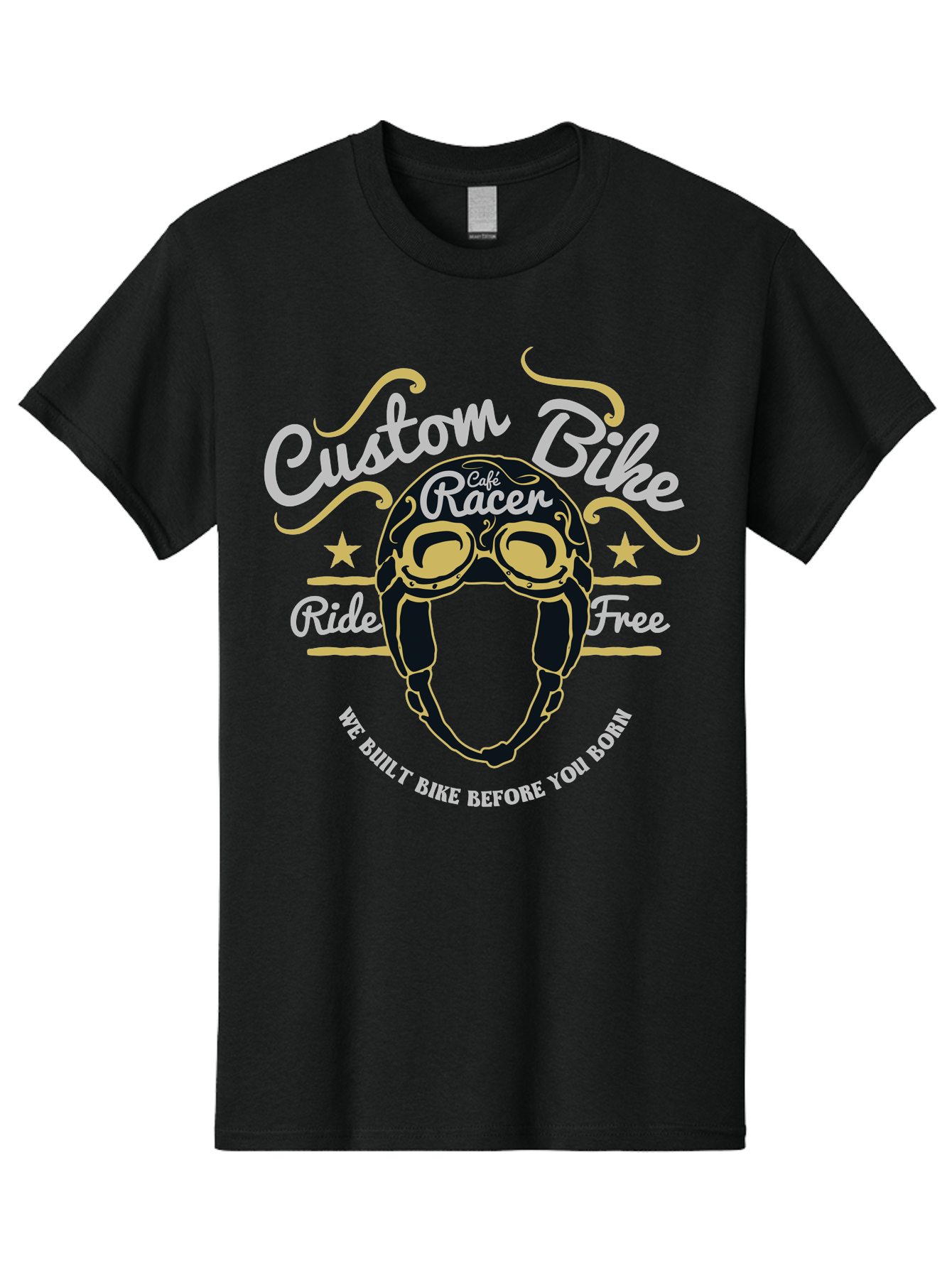 Custom Bike Men'S Graphic Tee, 100% Cotton, Comfortable Casual Summer Wear, Machine Washable, Custom Bike, Cafe Racer, Bicycle Helmet, Ride Free, Cycling Culture, Biker Lifestyle, Vintage Bike, Custom Motorcycle Aae222 3