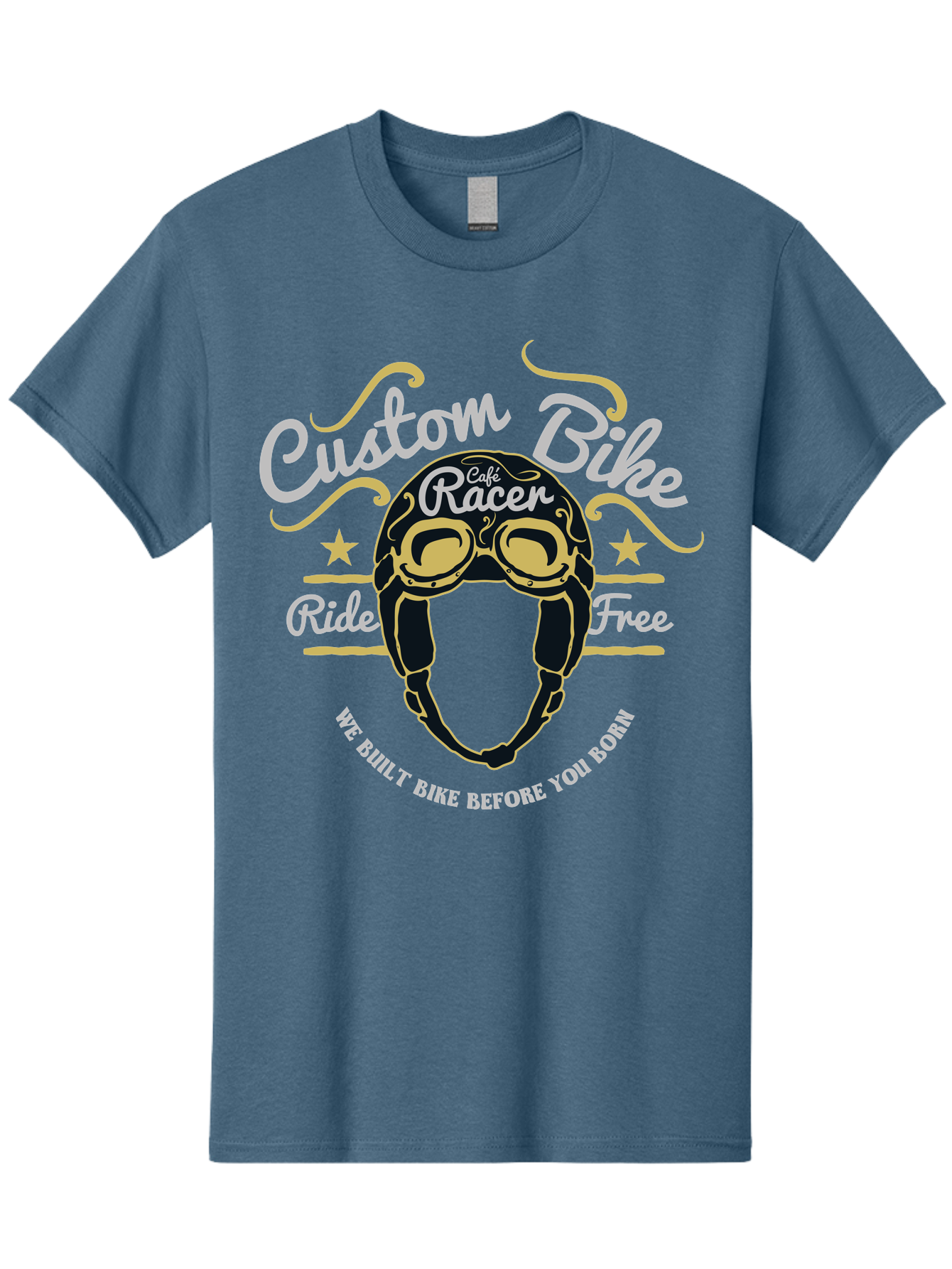 Custom Bike Men'S Graphic Tee, 100% Cotton, Comfortable Casual Summer Wear, Machine Washable, Custom Bike, Cafe Racer, Bicycle Helmet, Ride Free, Cycling Culture, Biker Lifestyle, Vintage Bike, Custom Motorcycle Aae222 7