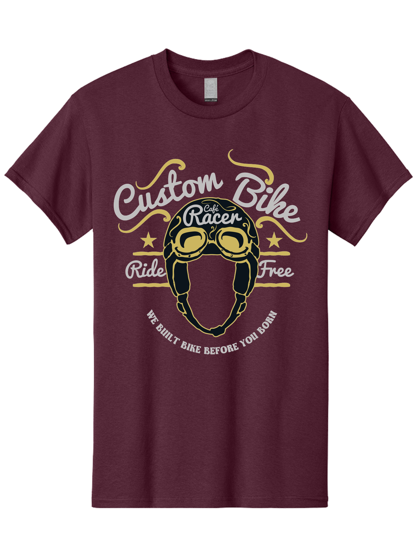 Custom Bike Men'S Graphic Tee, 100% Cotton, Comfortable Casual Summer Wear, Machine Washable, Custom Bike, Cafe Racer, Bicycle Helmet, Ride Free, Cycling Culture, Biker Lifestyle, Vintage Bike, Custom Motorcycle Aae222 15