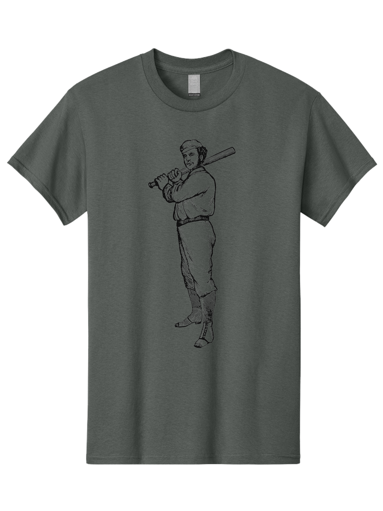 Deadball Era Legend Men'S Graphic Tee, 100% Cotton, Comfortable Casual Summer Wear, Machine Washable, Baseball Player, Vintage Illustration, Baseball Bat, Classic Uniform, Athletic Stance, Sports Nostalgia, Retro Graphics Aae229 15