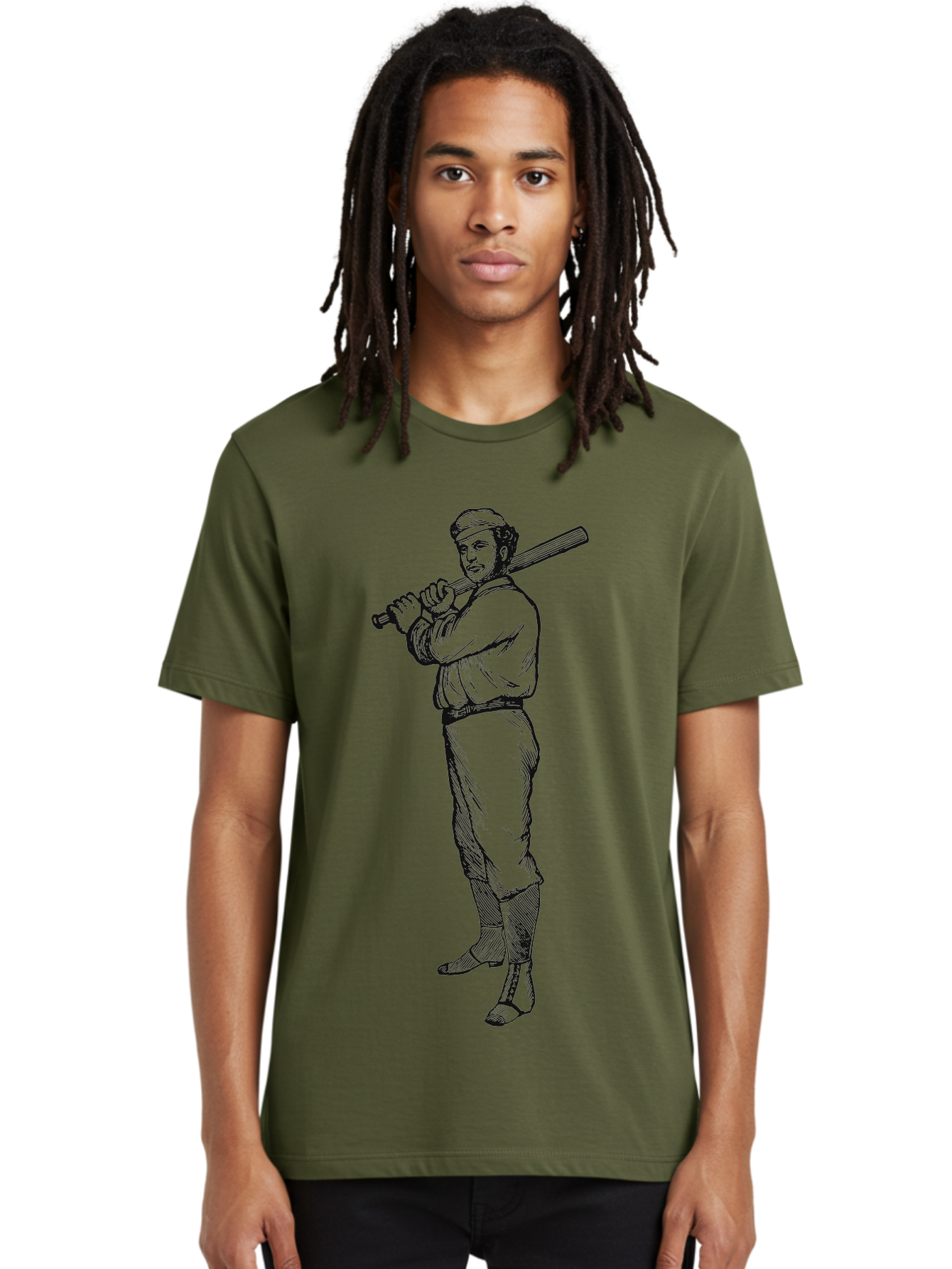 Deadball Era Legend Men'S Graphic Tee, 100% Cotton, Comfortable Casual Summer Wear, Machine Washable, Baseball Player, Vintage Illustration, Baseball Bat, Classic Uniform, Athletic Stance, Sports Nostalgia, Retro Graphics Aae229 10