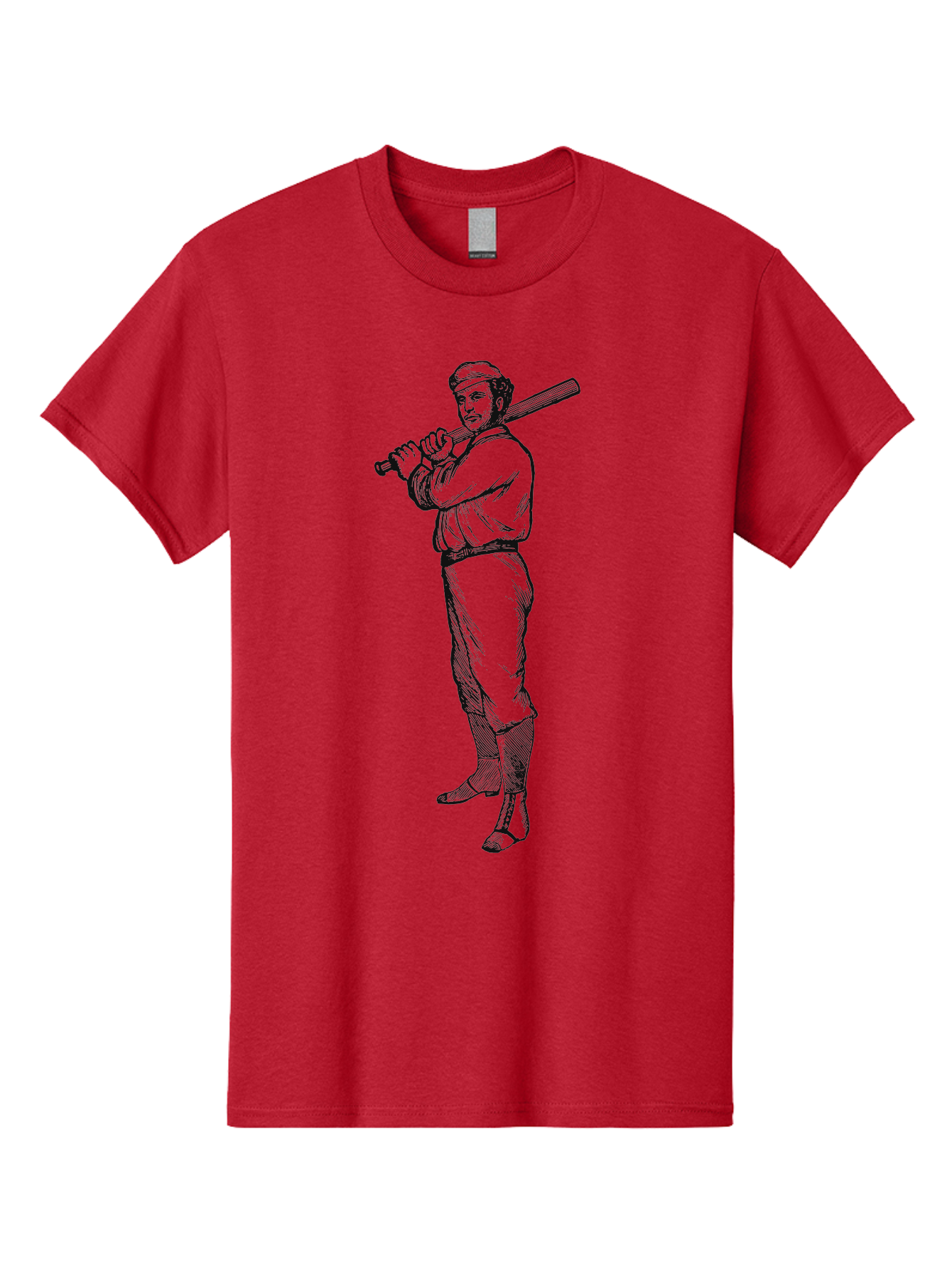 Deadball Era Legend Men'S Graphic Tee, 100% Cotton, Comfortable Casual Summer Wear, Machine Washable, Baseball Player, Vintage Illustration, Baseball Bat, Classic Uniform, Athletic Stance, Sports Nostalgia, Retro Graphics Aae229 29