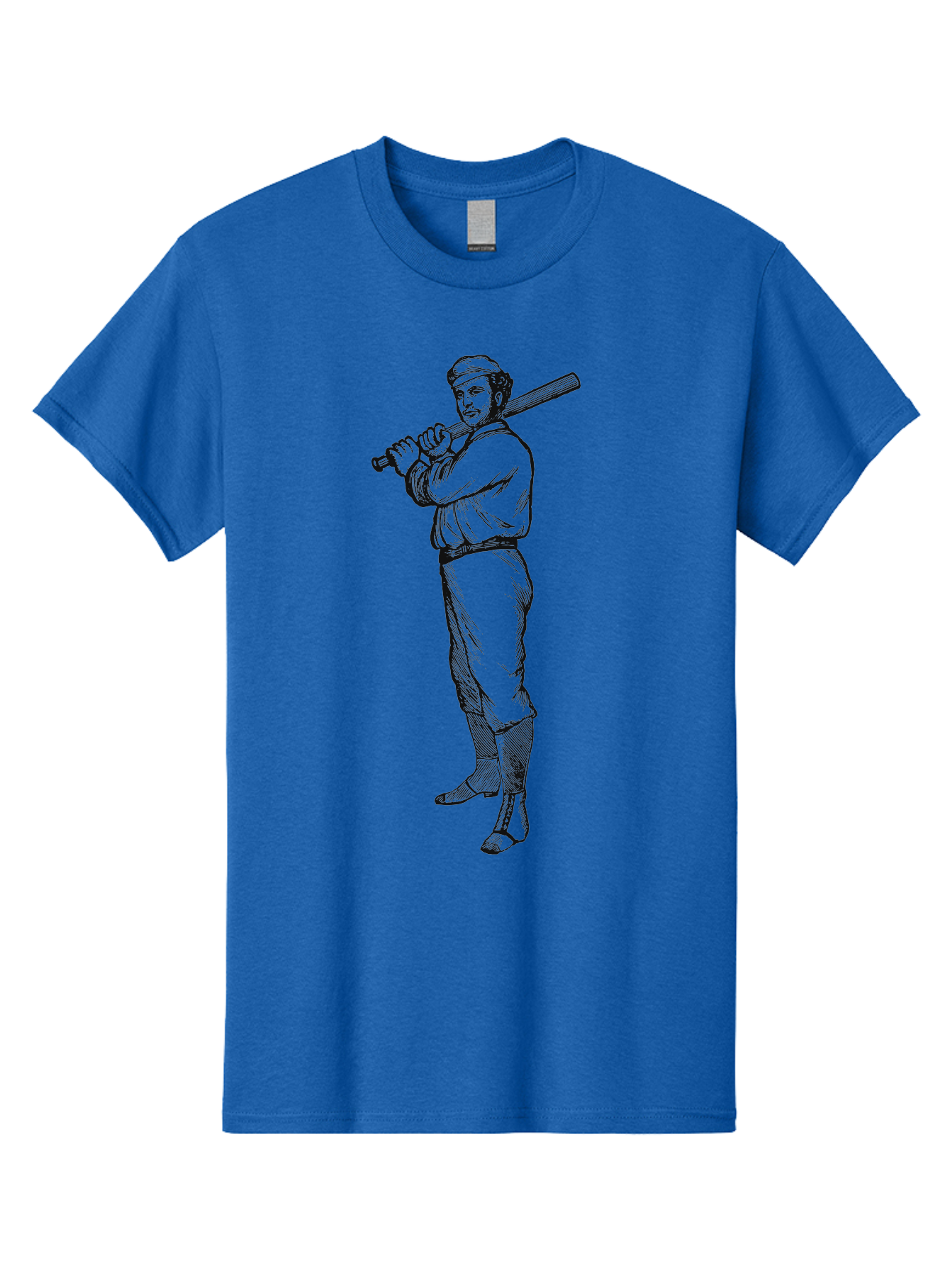 Deadball Era Legend Men'S Graphic Tee, 100% Cotton, Comfortable Casual Summer Wear, Machine Washable, Baseball Player, Vintage Illustration, Baseball Bat, Classic Uniform, Athletic Stance, Sports Nostalgia, Retro Graphics Aae229 17