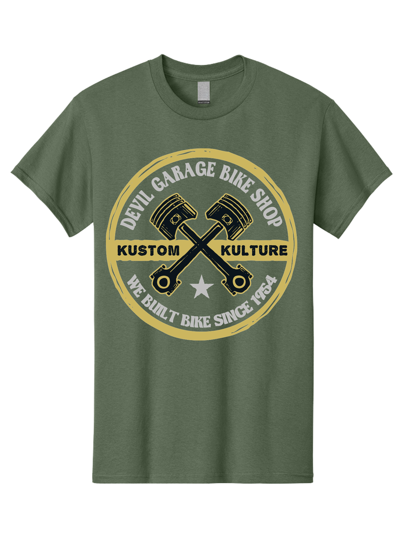 Devil Garage Men'S Graphic Tee, 100% Cotton, Comfortable Casual Summer Wear, Machine Washable, Custom Motorcycle Culture, Kustom Bikes, Bike Shop, Devil Garage, Motorcycle Enthusiasts, Bike Customization, Vintage Bikes, 1954 Legacy Aae233 27