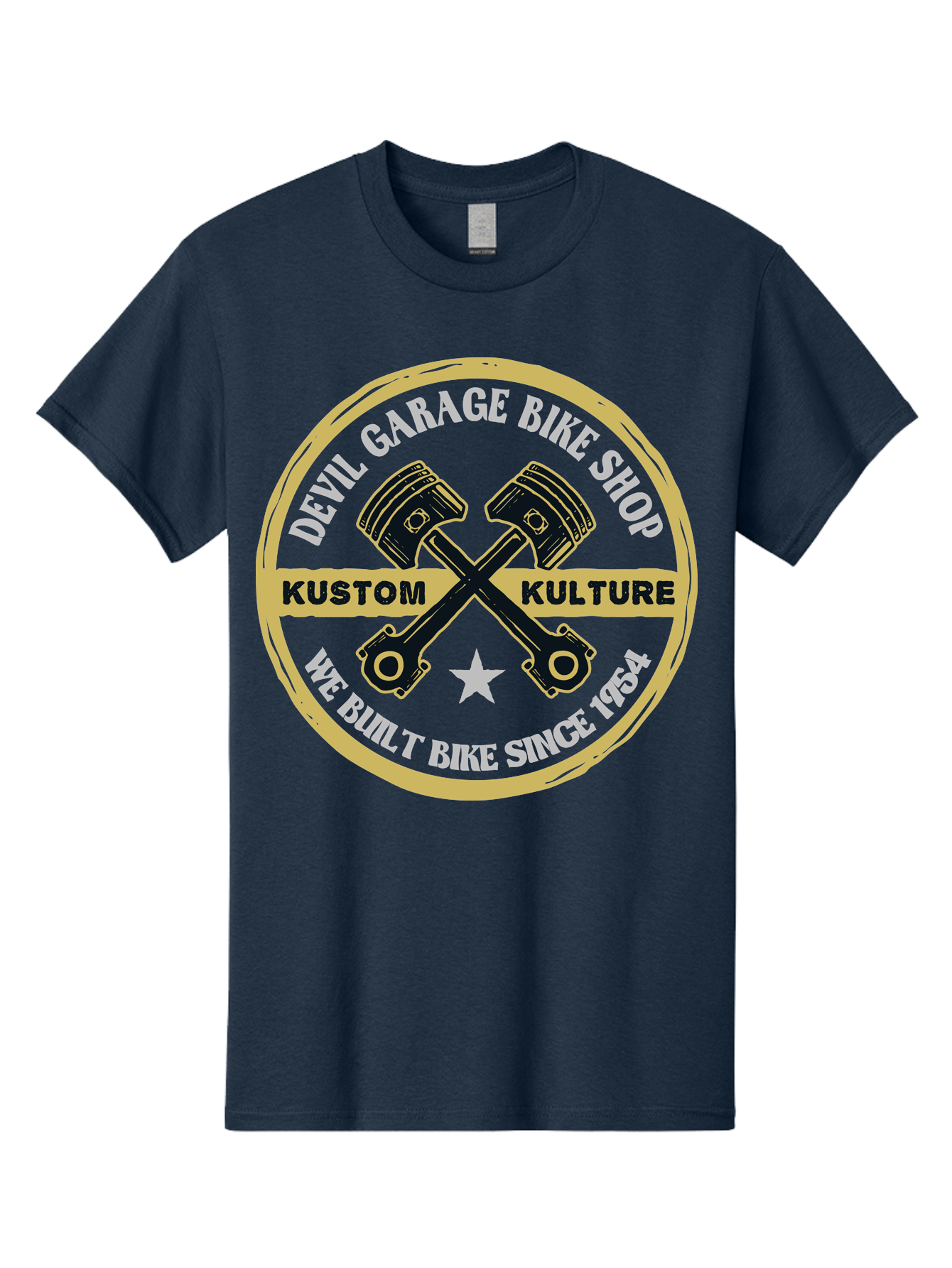 Devil Garage Men'S Graphic Tee, 100% Cotton, Comfortable Casual Summer Wear, Machine Washable, Custom Motorcycle Culture, Kustom Bikes, Bike Shop, Devil Garage, Motorcycle Enthusiasts, Bike Customization, Vintage Bikes, 1954 Legacy Aae233 5