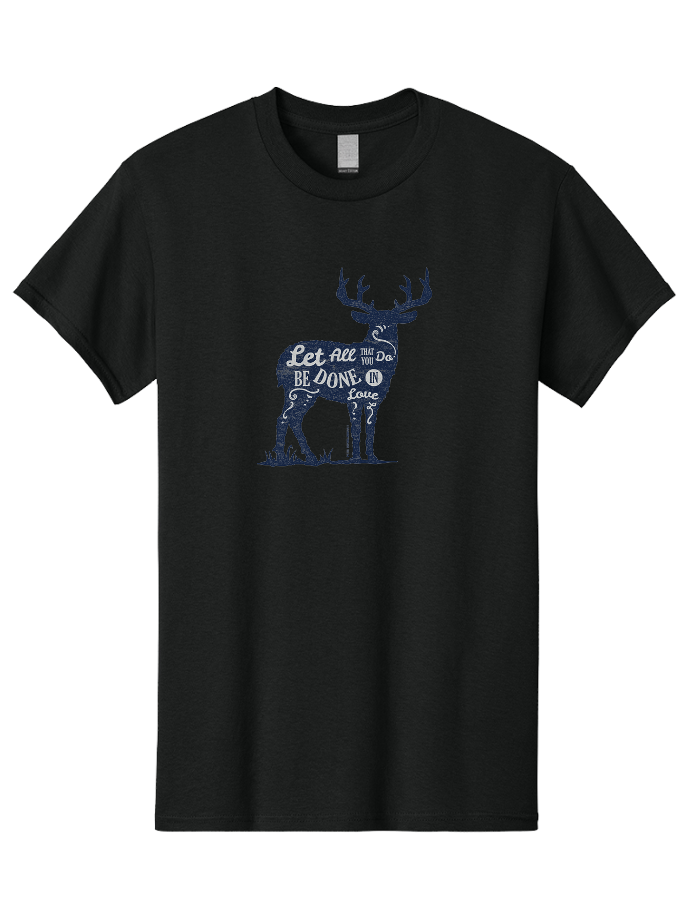 Done In Love Men'S Graphic Tee, 100% Cotton, Comfortable Casual Summer Wear, Machine Washable, Inspirational Deer Design, Motivational Quote, Love Message, Wildlife Art, Typographic Illustration, Positive Affirmation, Creative Typography, Aae242 3