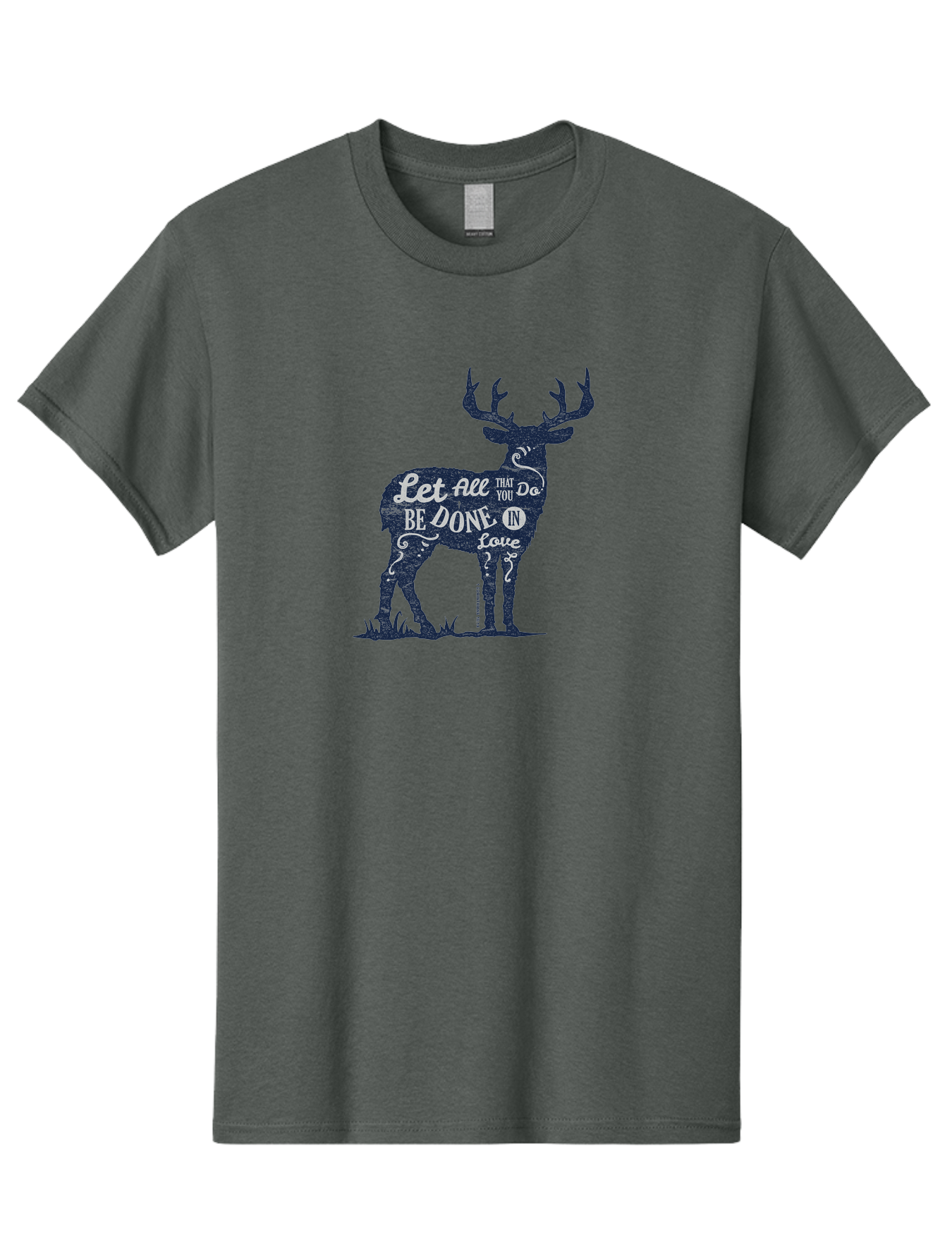 Done In Love Men'S Graphic Tee, 100% Cotton, Comfortable Casual Summer Wear, Machine Washable, Inspirational Deer Design, Motivational Quote, Love Message, Wildlife Art, Typographic Illustration, Positive Affirmation, Creative Typography, Aae242 29
