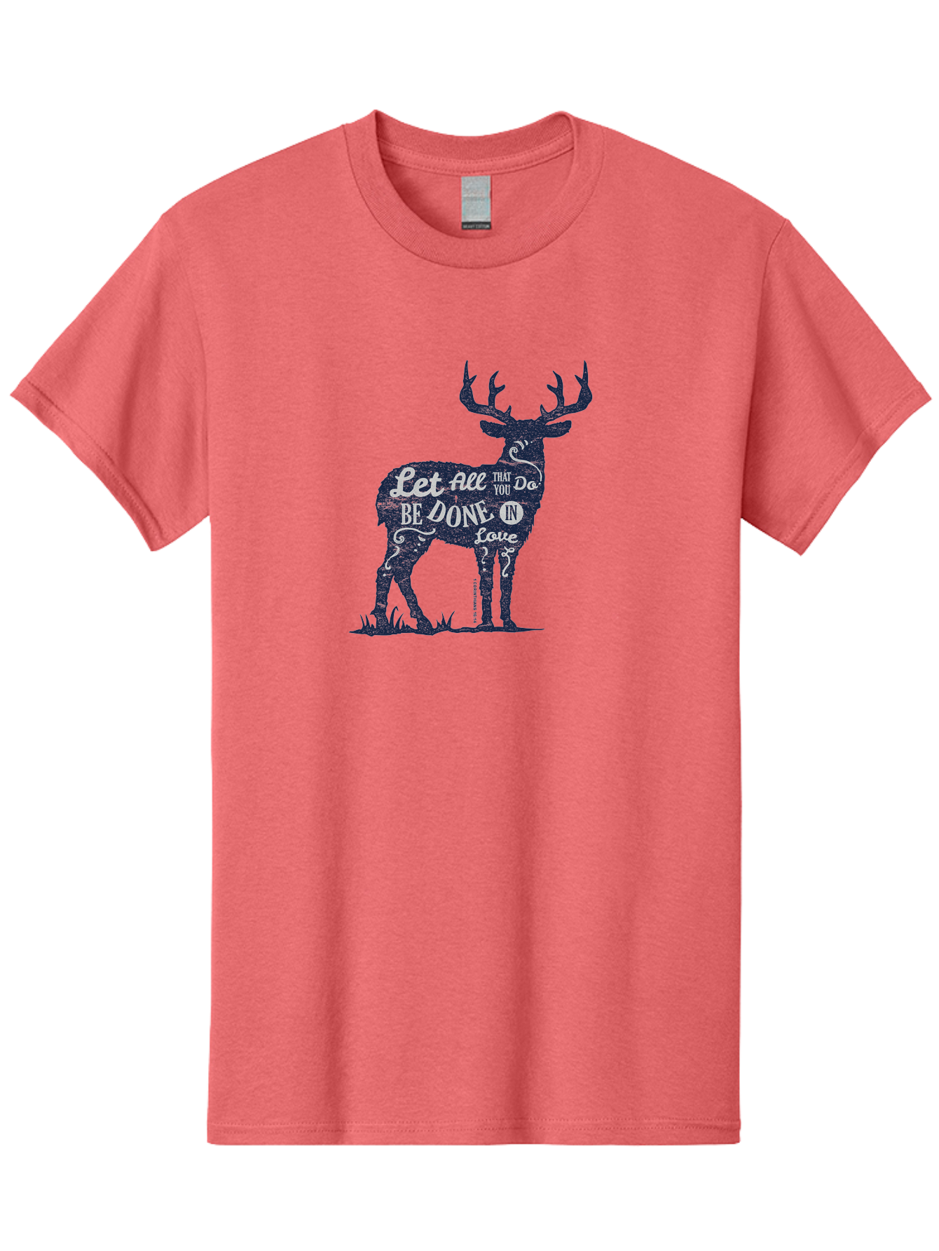 Done In Love Men'S Graphic Tee, 100% Cotton, Comfortable Casual Summer Wear, Machine Washable, Inspirational Deer Design, Motivational Quote, Love Message, Wildlife Art, Typographic Illustration, Positive Affirmation, Creative Typography, Aae242 11