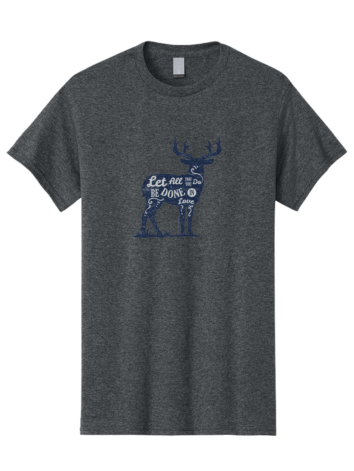 Done In Love Men'S Graphic Tee, 100% Cotton, Comfortable Casual Summer Wear, Machine Washable, Inspirational Deer Design, Motivational Quote, Love Message, Wildlife Art, Typographic Illustration, Positive Affirmation, Creative Typography, Aae242 7
