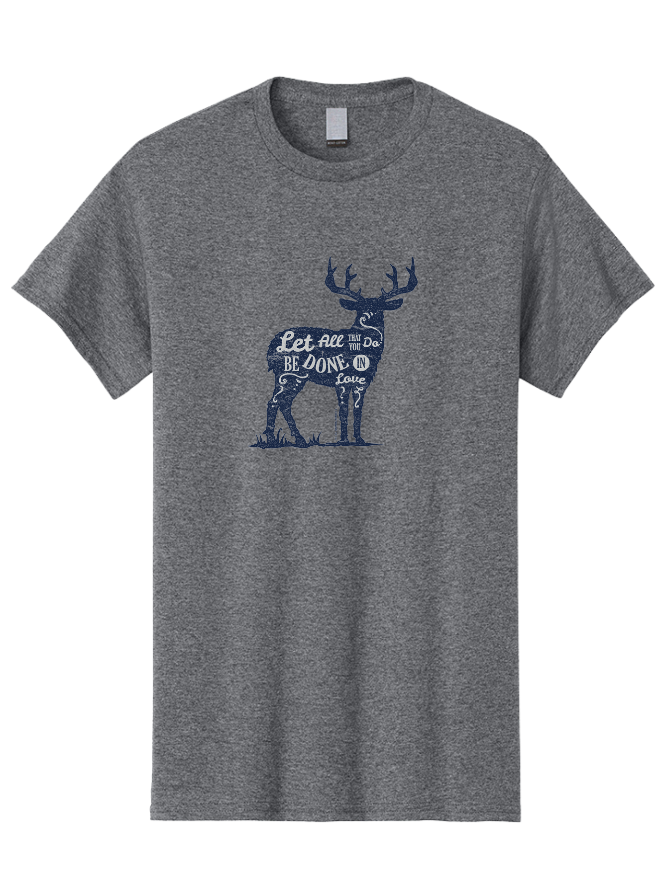 Done In Love Men'S Graphic Tee, 100% Cotton, Comfortable Casual Summer Wear, Machine Washable, Inspirational Deer Design, Motivational Quote, Love Message, Wildlife Art, Typographic Illustration, Positive Affirmation, Creative Typography, Aae242 17