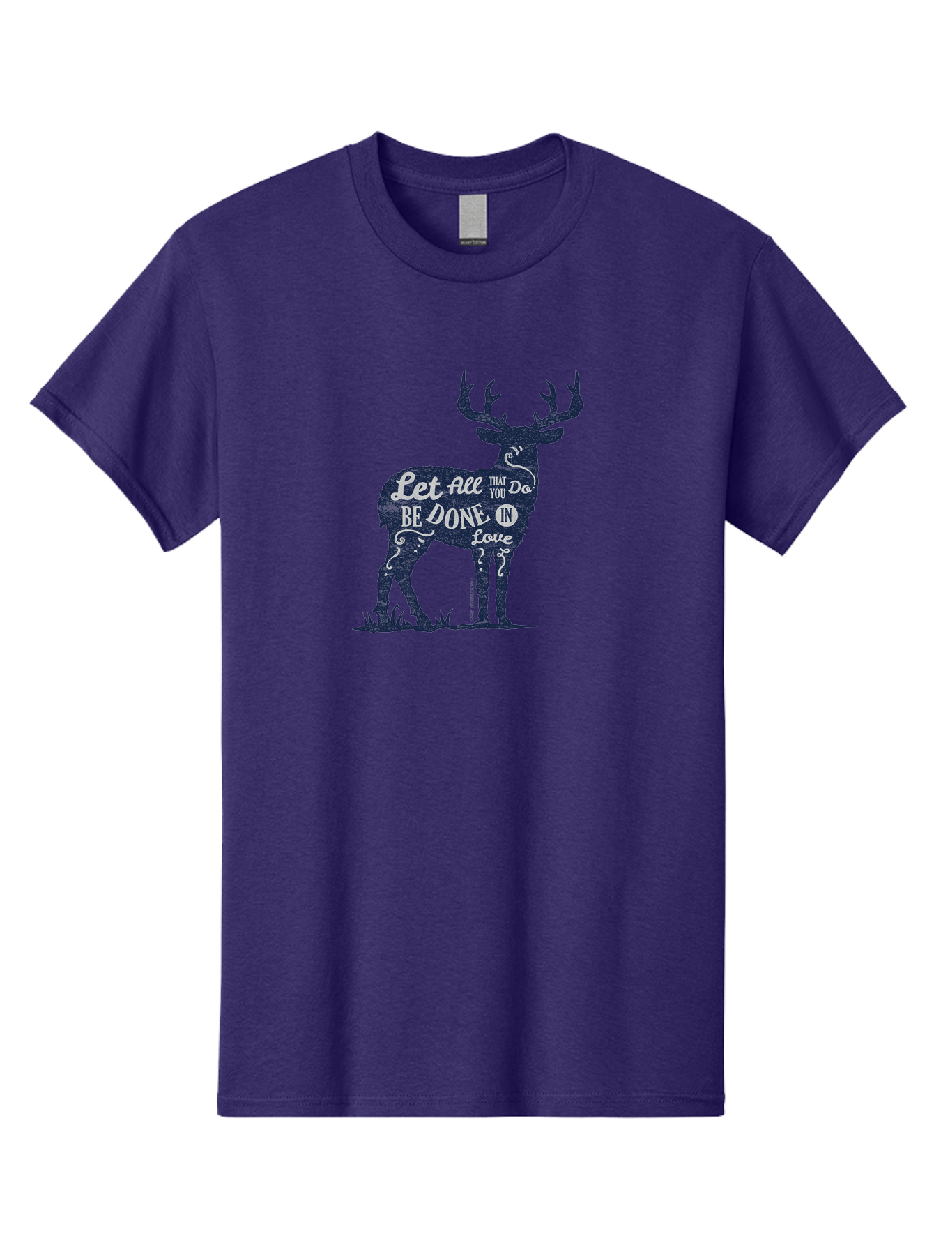Done In Love Men'S Graphic Tee, 100% Cotton, Comfortable Casual Summer Wear, Machine Washable, Inspirational Deer Design, Motivational Quote, Love Message, Wildlife Art, Typographic Illustration, Positive Affirmation, Creative Typography, Aae242 25