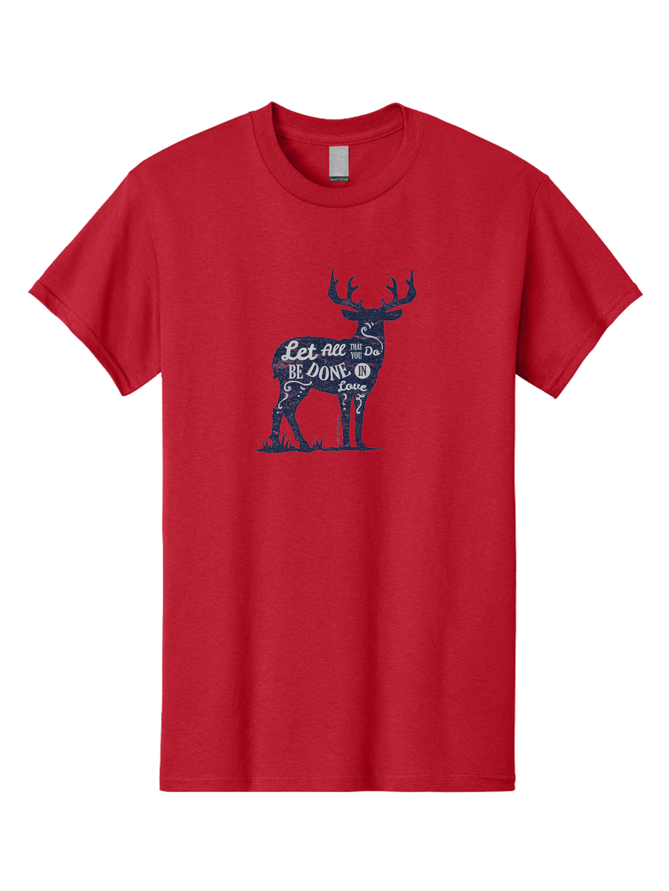 Done In Love Men'S Graphic Tee, 100% Cotton, Comfortable Casual Summer Wear, Machine Washable, Inspirational Deer Design, Motivational Quote, Love Message, Wildlife Art, Typographic Illustration, Positive Affirmation, Creative Typography, Aae242 19