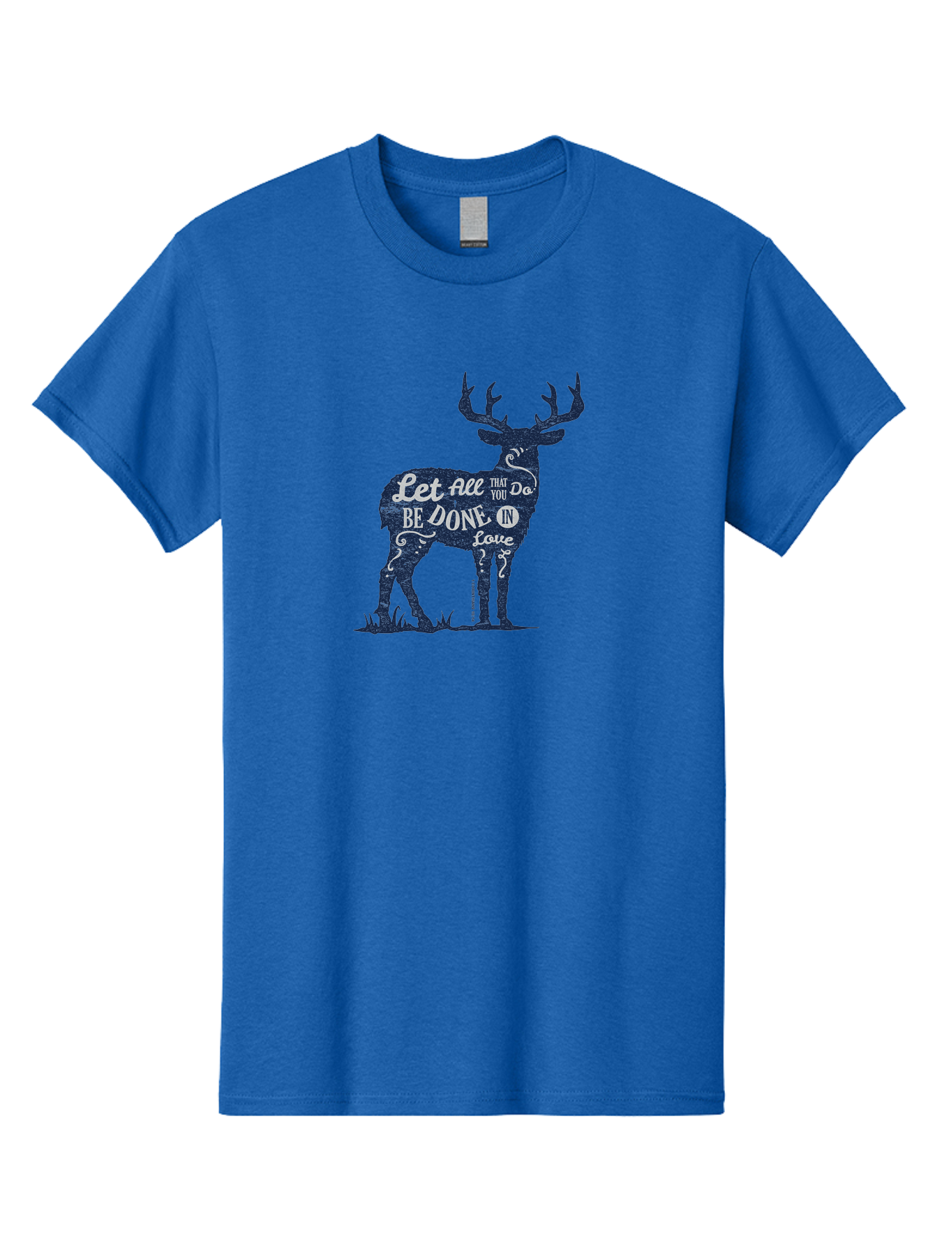 Done In Love Men'S Graphic Tee, 100% Cotton, Comfortable Casual Summer Wear, Machine Washable, Inspirational Deer Design, Motivational Quote, Love Message, Wildlife Art, Typographic Illustration, Positive Affirmation, Creative Typography, Aae242 27