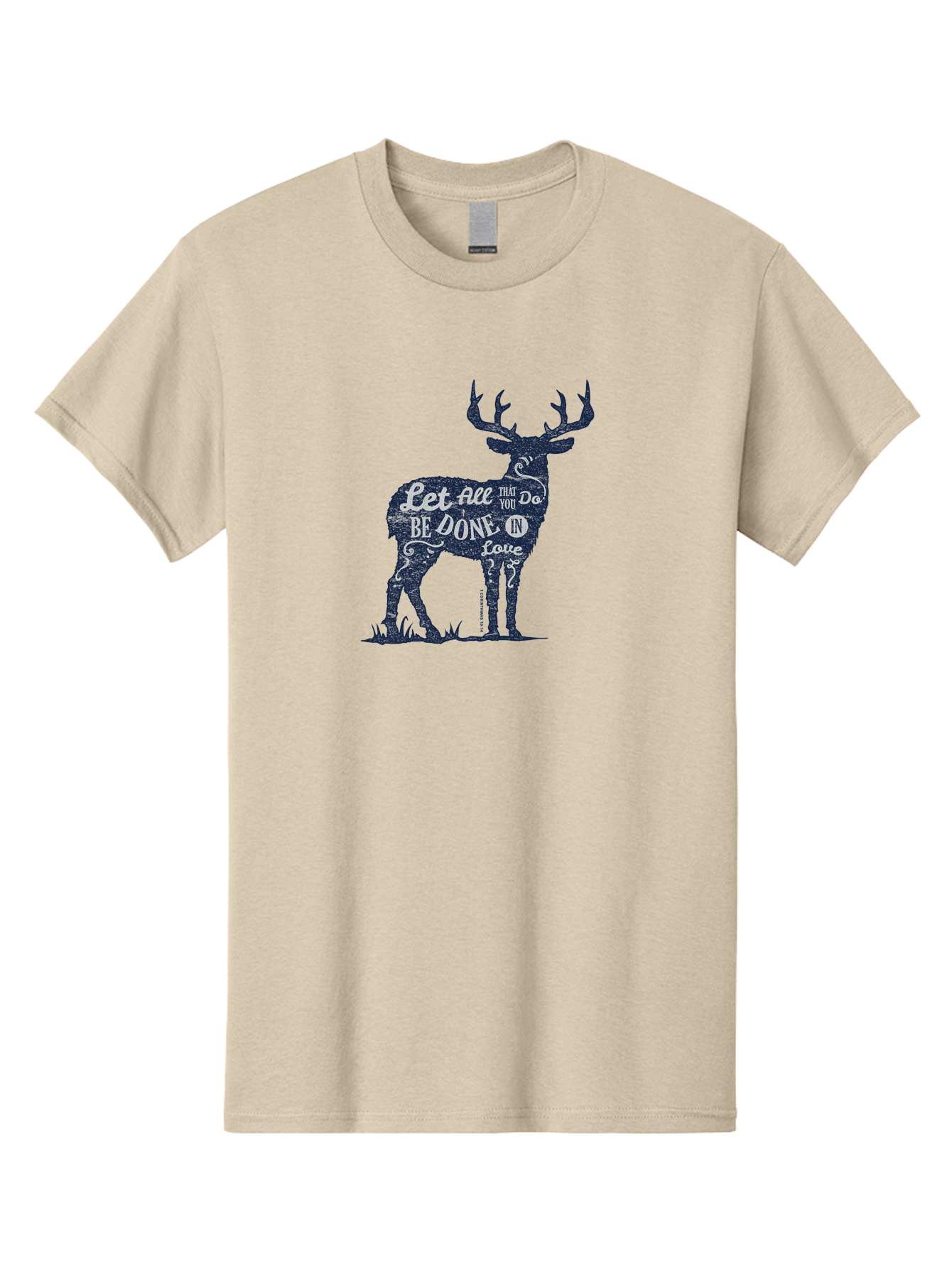 Done In Love Men'S Graphic Tee, 100% Cotton, Comfortable Casual Summer Wear, Machine Washable, Inspirational Deer Design, Motivational Quote, Love Message, Wildlife Art, Typographic Illustration, Positive Affirmation, Creative Typography, Aae242 23