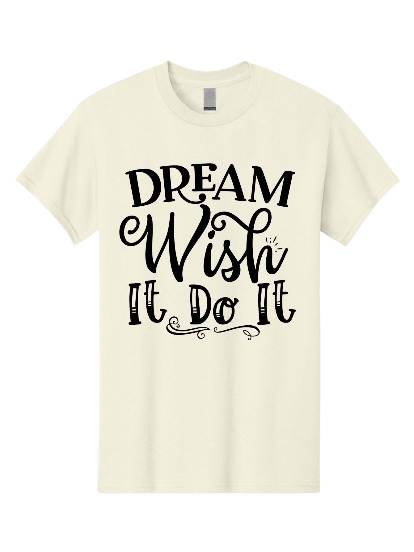 Dream Wish It Do It Men'S Graphic Tee, 100% Cotton, Comfortable Casual Summer Wear, Machine Washable, Motivational Quote, Inspirational Phrase, Dream Big, Positive Affirmation, Goal Setting, Success Mindset, Motivational Text, Aae248 11