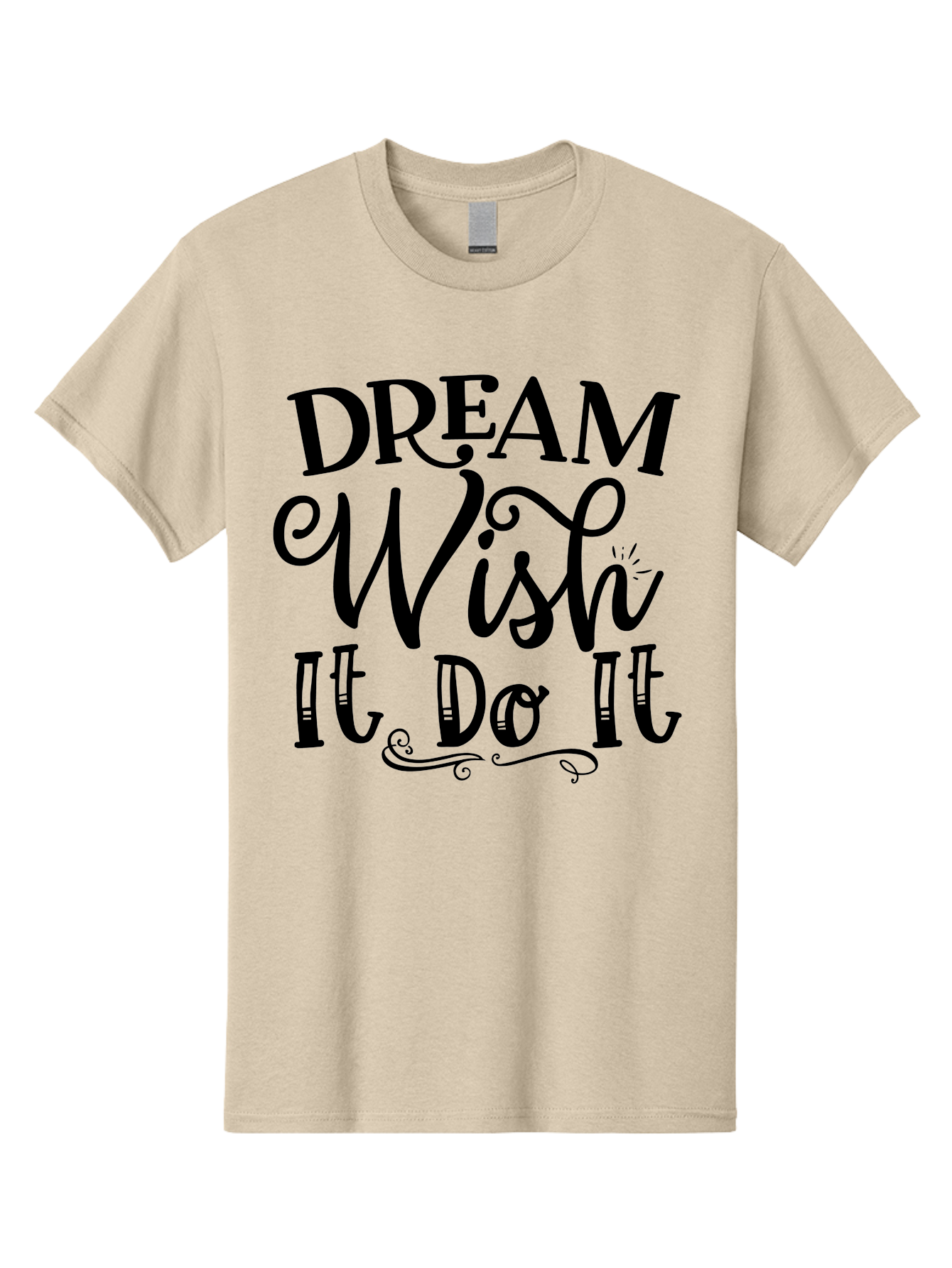 Dream Wish It Do It Men'S Graphic Tee, 100% Cotton, Comfortable Casual Summer Wear, Machine Washable, Motivational Quote, Inspirational Phrase, Dream Big, Positive Affirmation, Goal Setting, Success Mindset, Motivational Text, Aae248 5