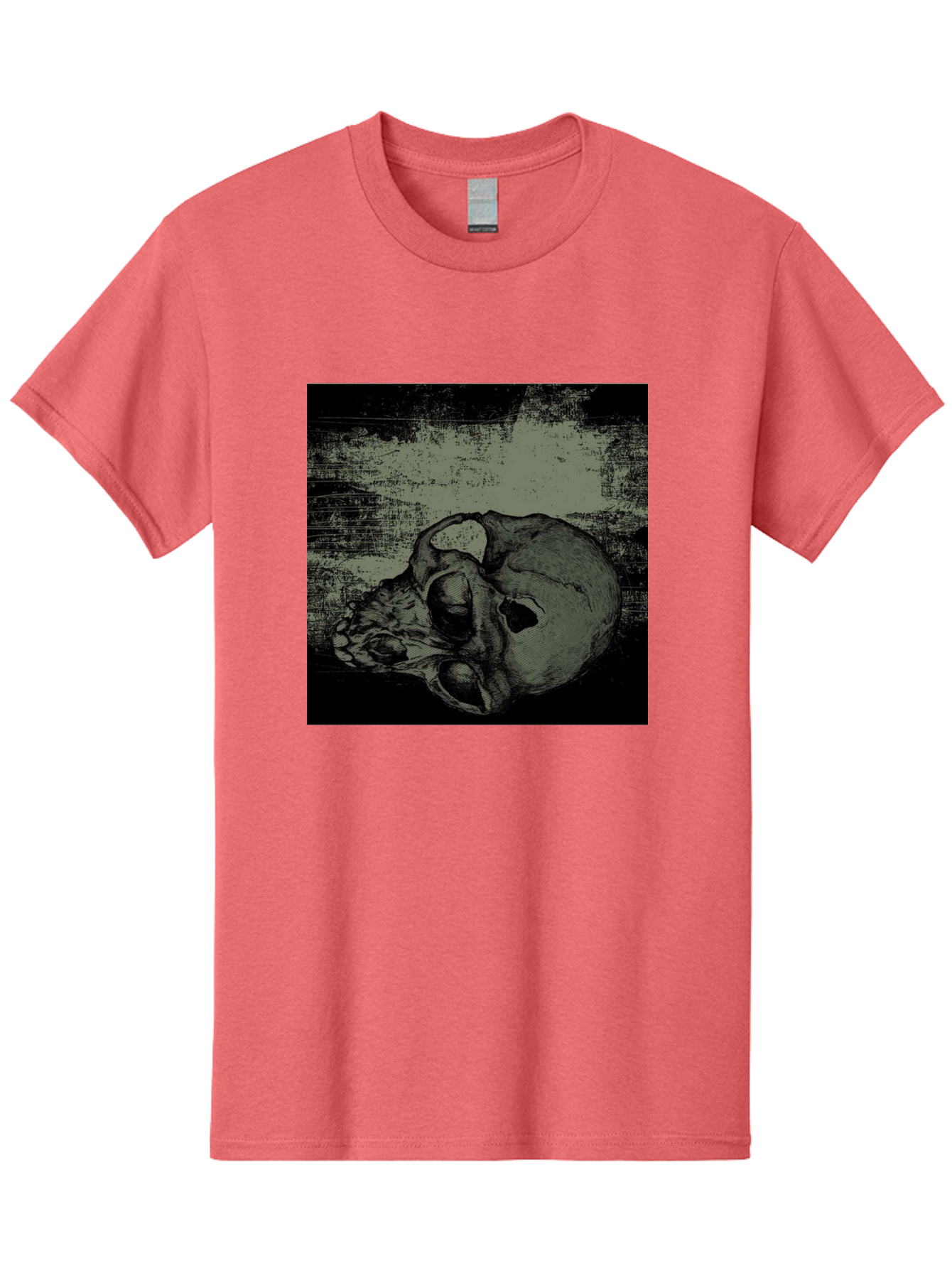 Echo Of Death Men'S Graphic Tee, 100% Cotton, Comfortable Casual Summer Wear, Machine Washable, Dark Artwork, Gothic Illustration, Human Skull, Grunge Style, Mysterious Ambiance, Eerie Atmosphere, Monochromatic Tones Aae251 29
