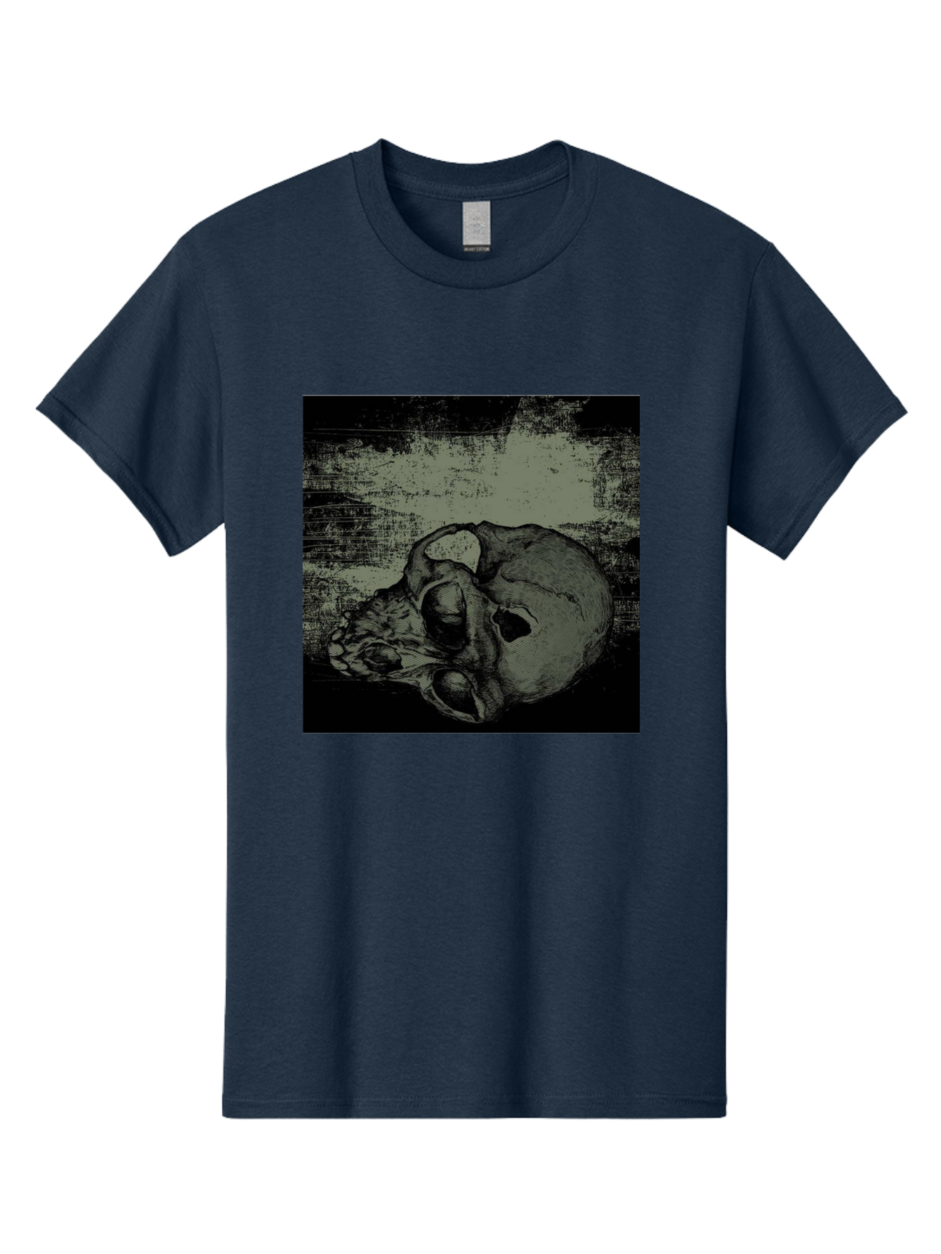 Echo Of Death Men'S Graphic Tee, 100% Cotton, Comfortable Casual Summer Wear, Machine Washable, Dark Artwork, Gothic Illustration, Human Skull, Grunge Style, Mysterious Ambiance, Eerie Atmosphere, Monochromatic Tones Aae251 15