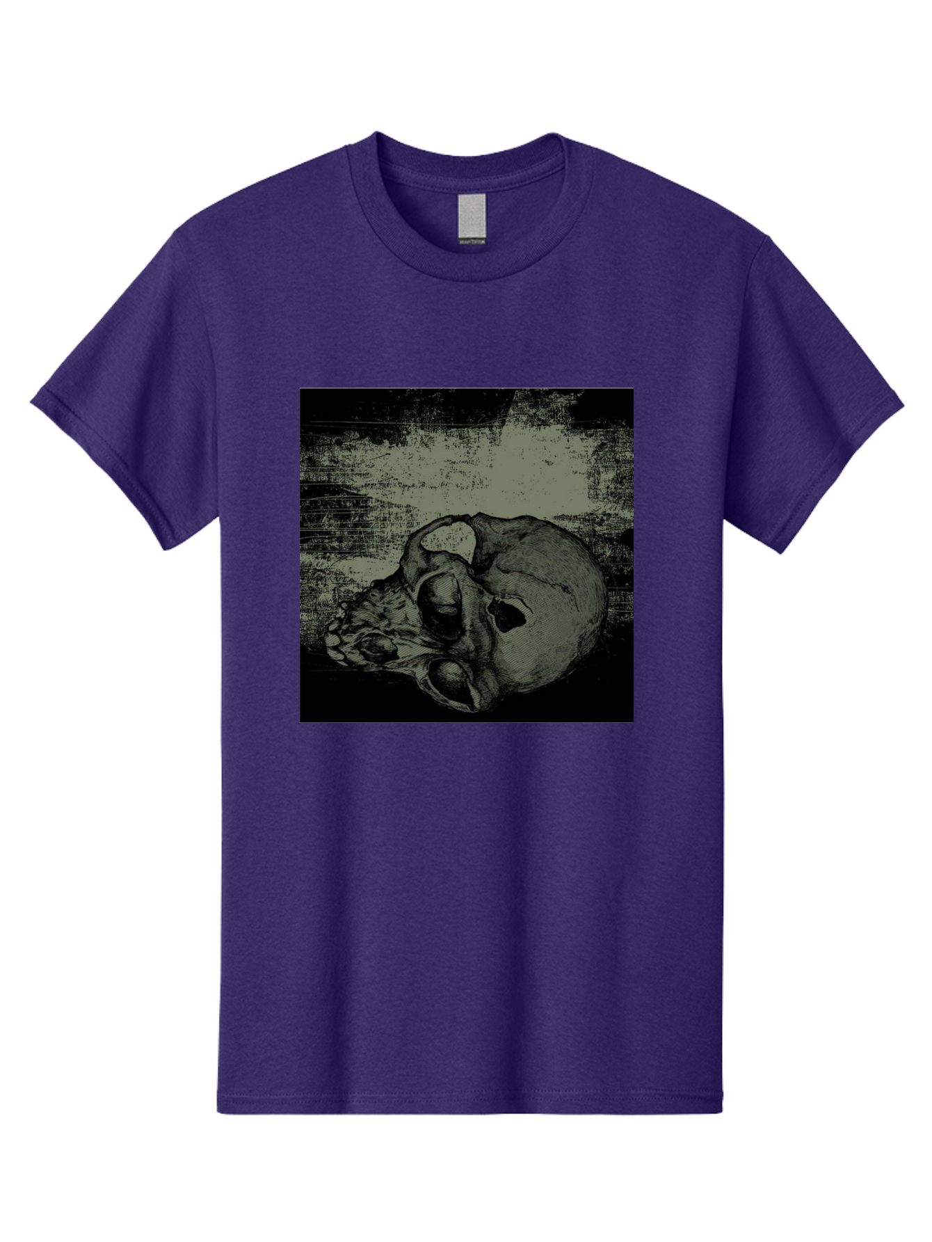 Echo Of Death Men'S Graphic Tee, 100% Cotton, Comfortable Casual Summer Wear, Machine Washable, Dark Artwork, Gothic Illustration, Human Skull, Grunge Style, Mysterious Ambiance, Eerie Atmosphere, Monochromatic Tones Aae251 19