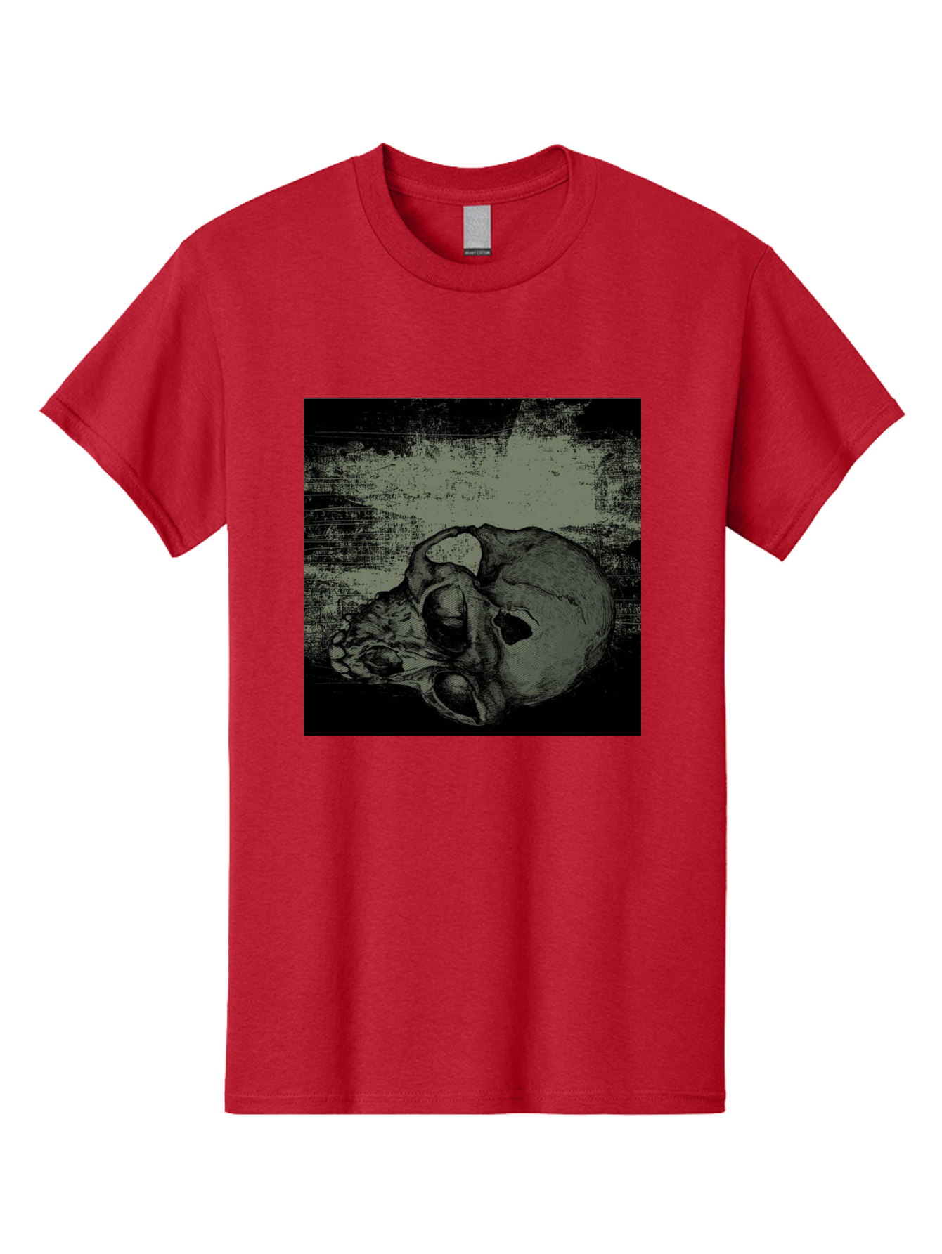 Echo Of Death Men'S Graphic Tee, 100% Cotton, Comfortable Casual Summer Wear, Machine Washable, Dark Artwork, Gothic Illustration, Human Skull, Grunge Style, Mysterious Ambiance, Eerie Atmosphere, Monochromatic Tones Aae251 3