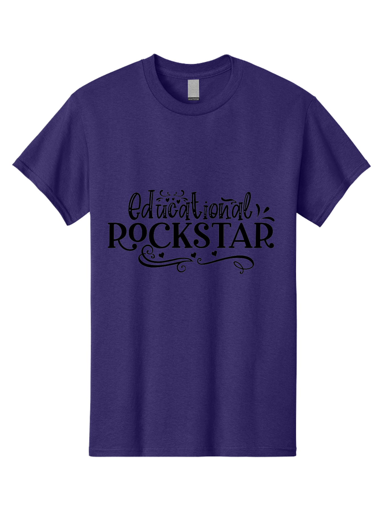 Educational Rockstar Men'S Graphic Tee, 100% Cotton, Comfortable Casual Summer Wear, Machine Washable, Rockstar Teacher, Educational Achievement, Teaching Excellence, Inspirational Educator, Motivational Quote, Learning Rockstar Aae252 23