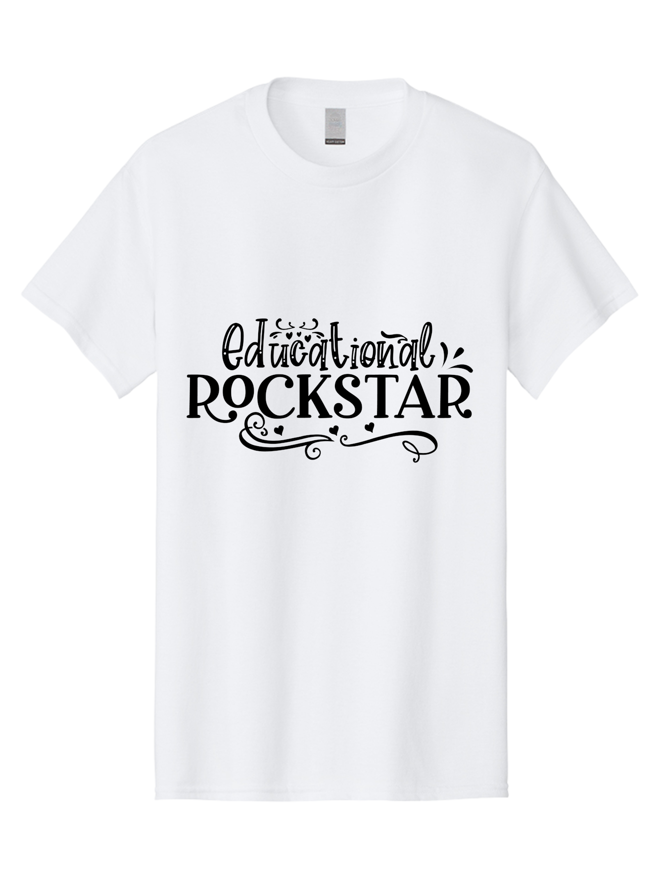 Educational Rockstar Men'S Graphic Tee, 100% Cotton, Comfortable Casual Summer Wear, Machine Washable, Rockstar Teacher, Educational Achievement, Teaching Excellence, Inspirational Educator, Motivational Quote, Learning Rockstar Aae252 5